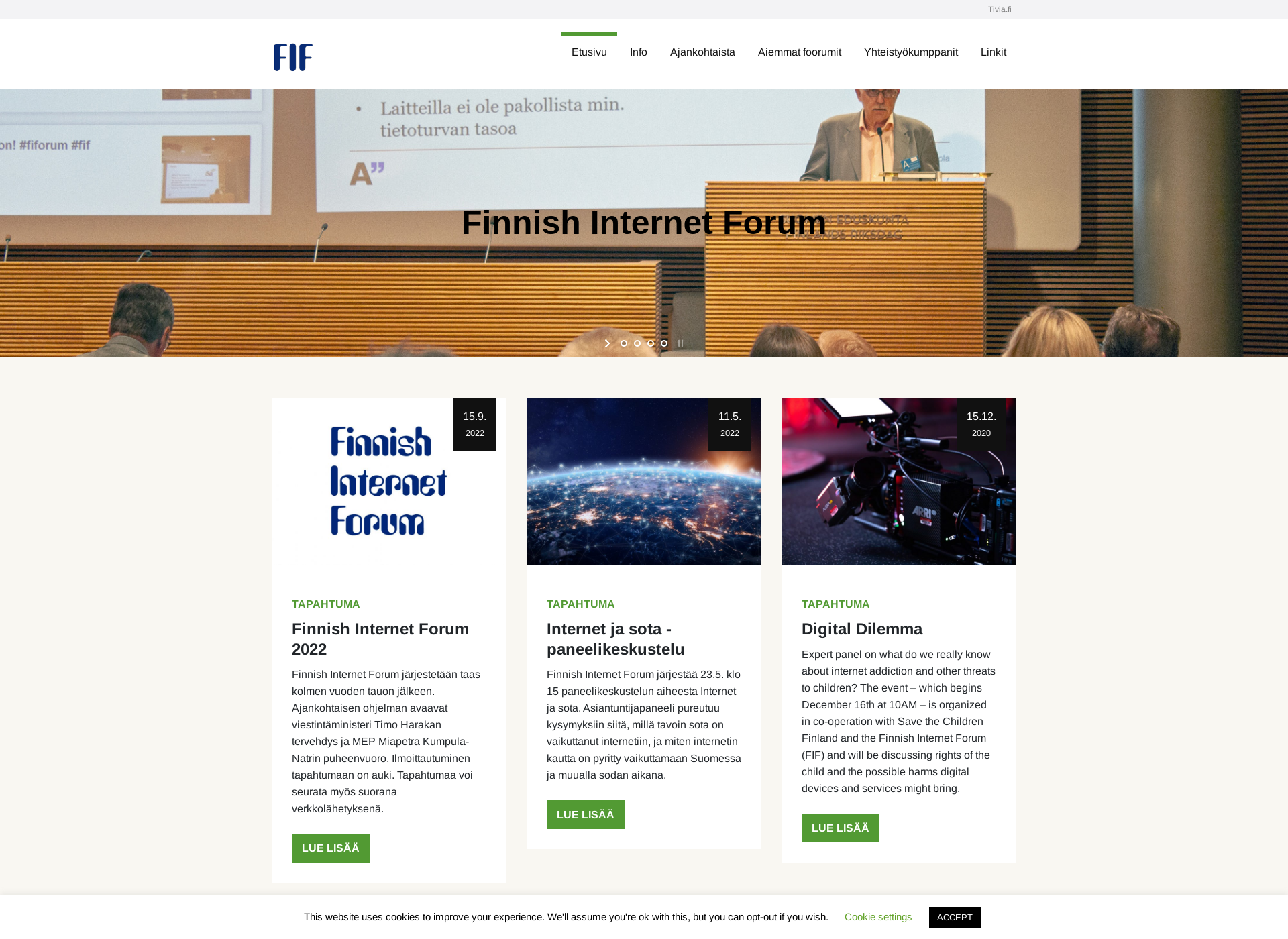 Skärmdump för internetforum.fi