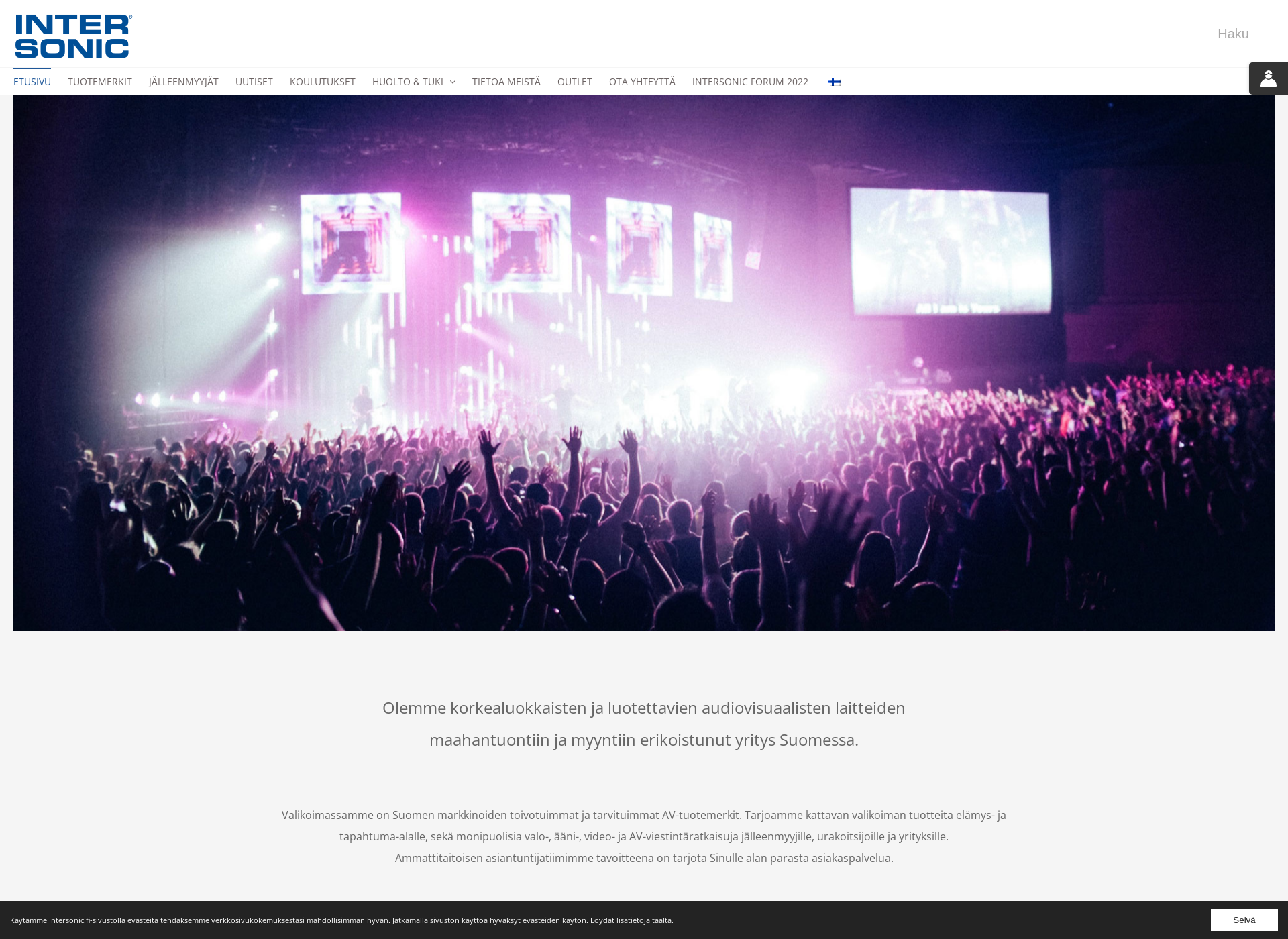 Skärmdump för intersonic.fi