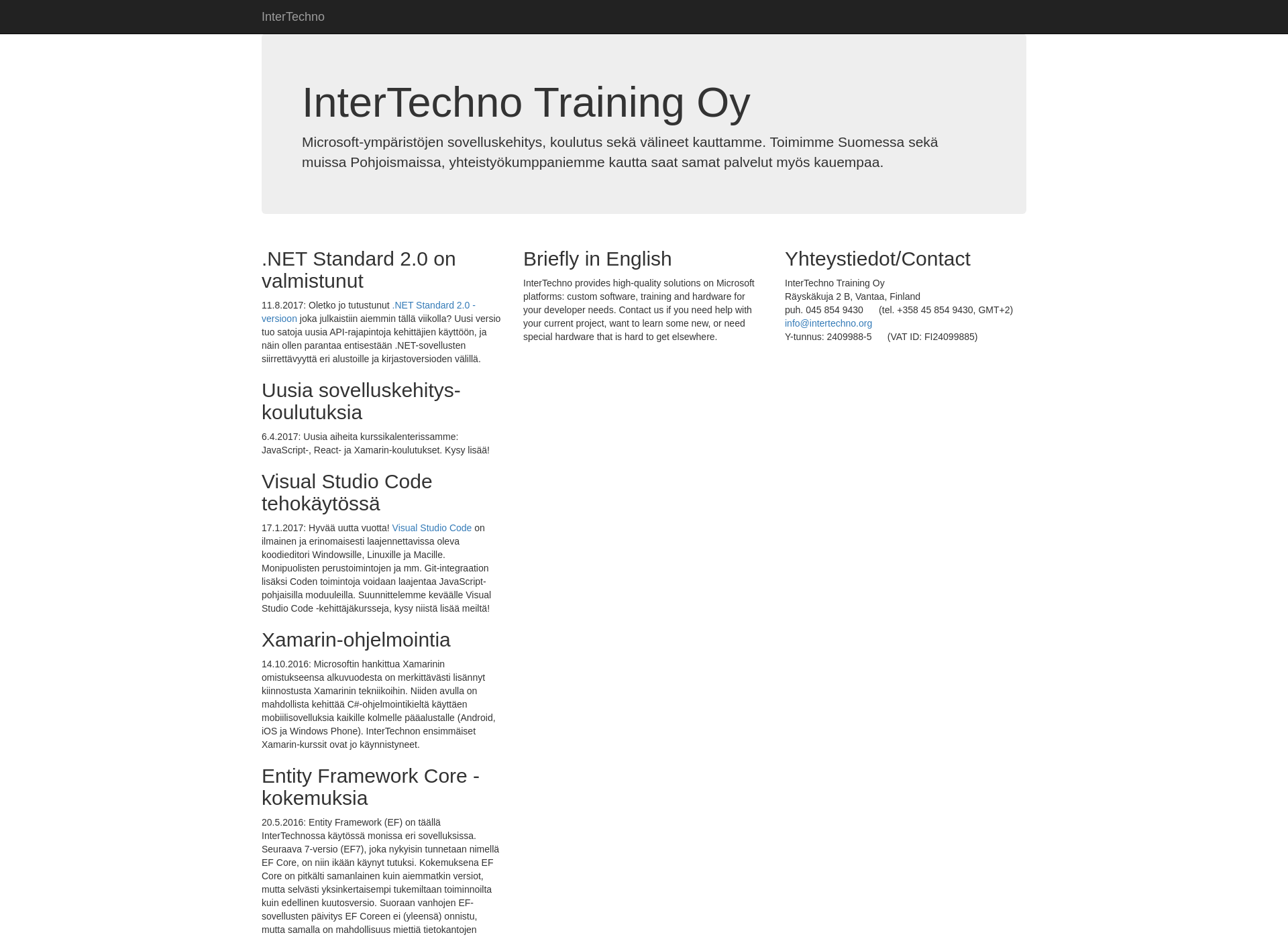 Screenshot for intertechno.org
