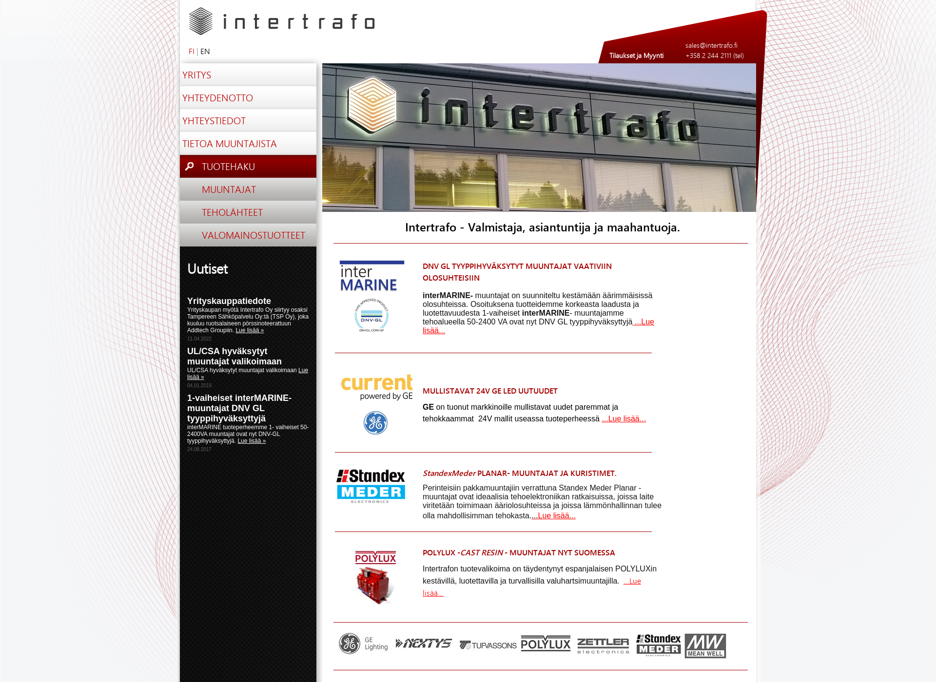 Screenshot for intertrafo.fi