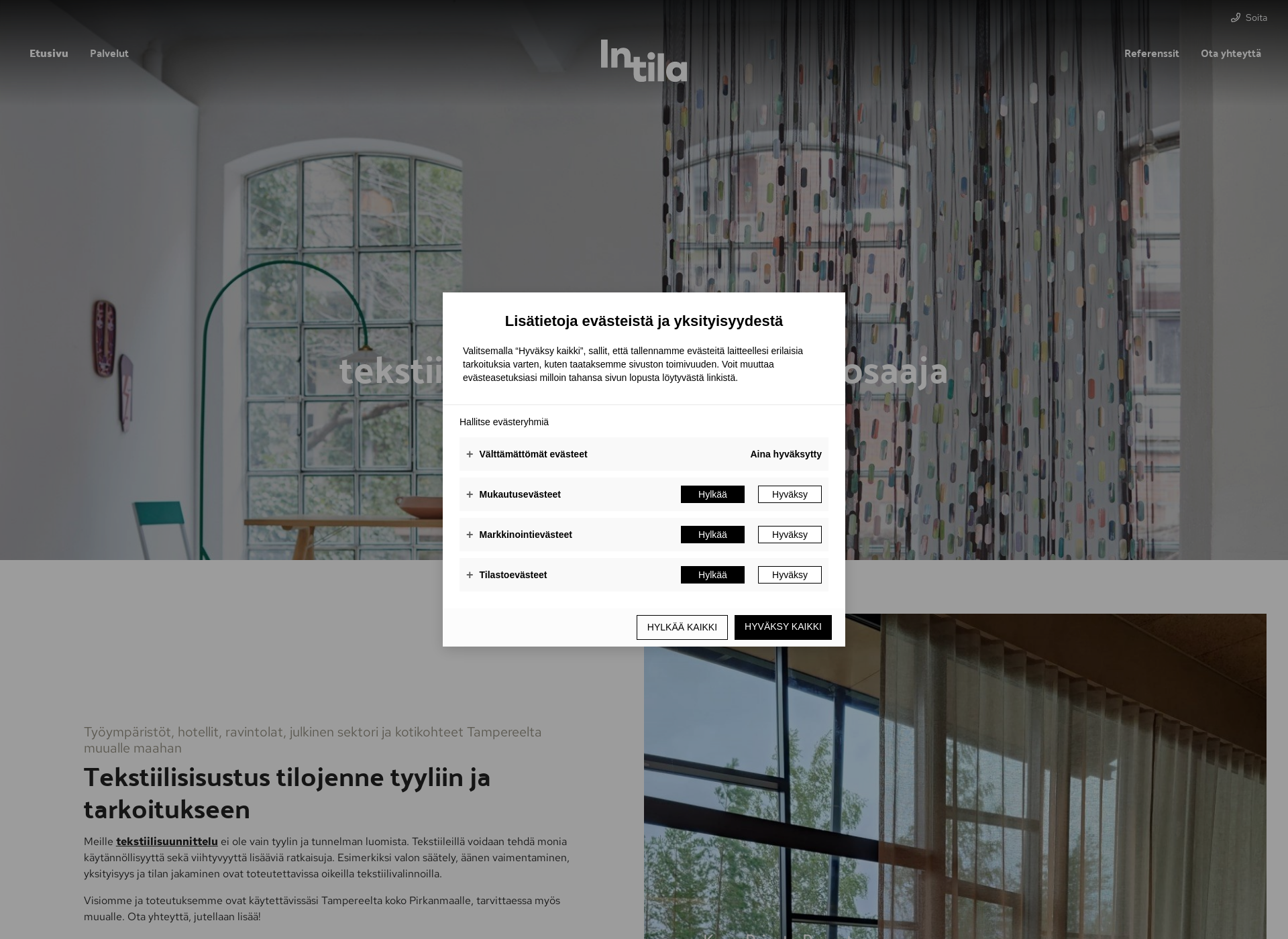 Screenshot for intila.fi