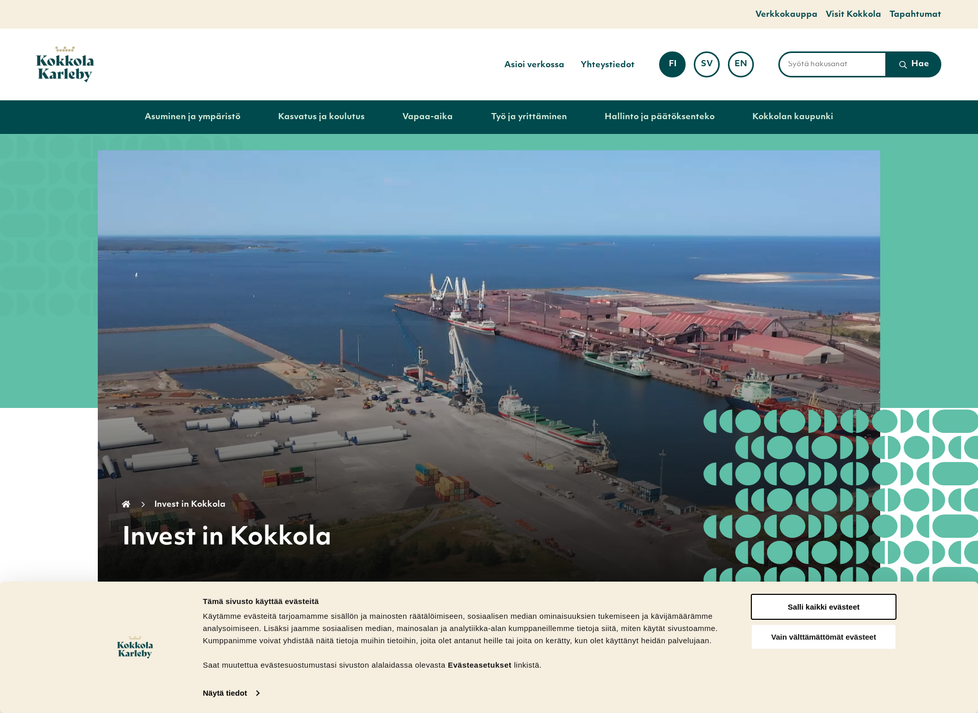 Screenshot for investinkokkola.fi