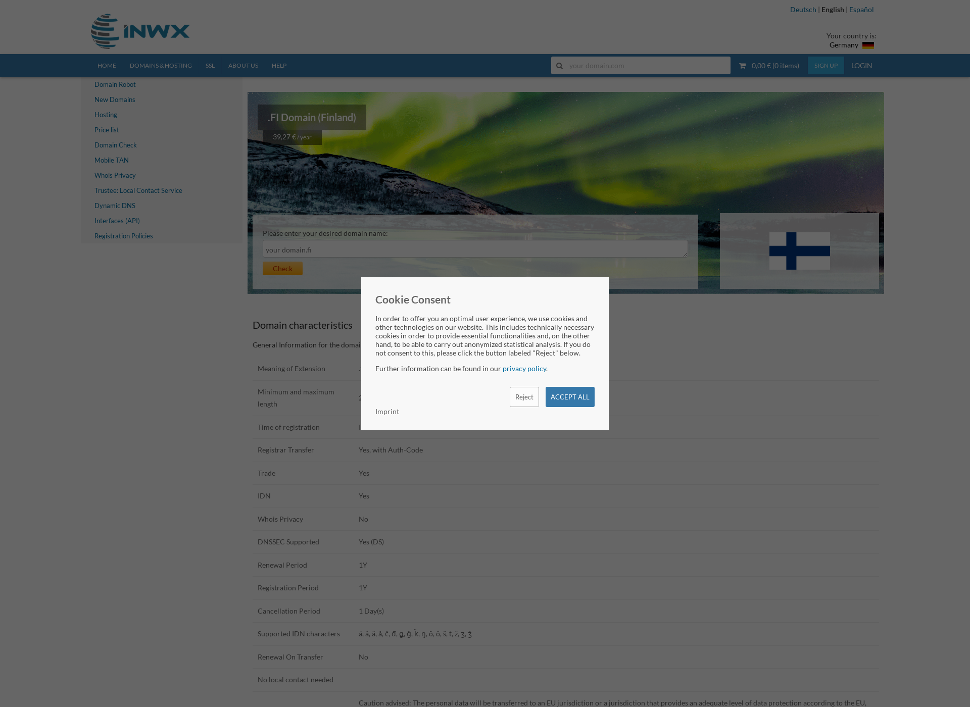 Screenshot for inwx.fi