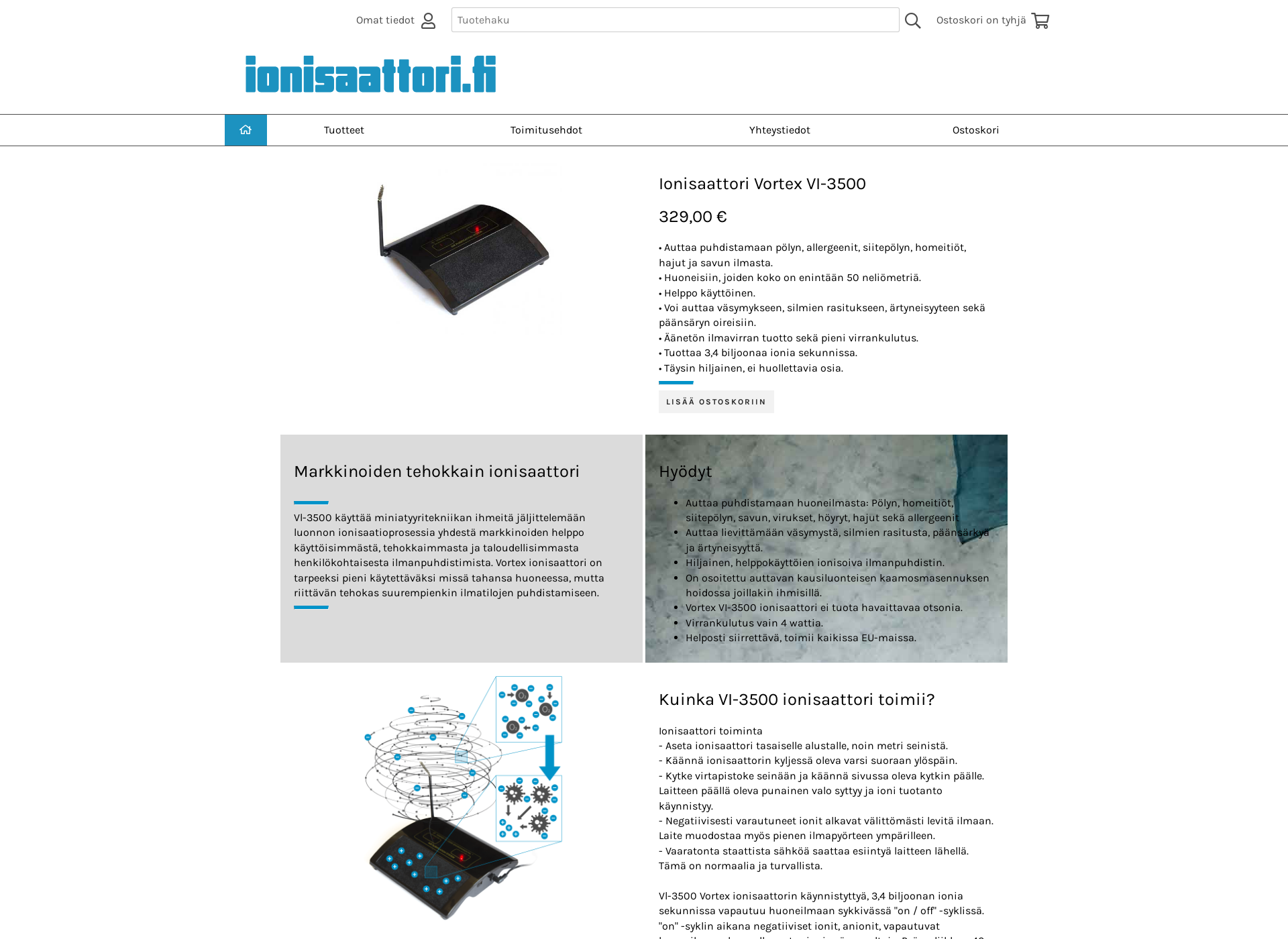 Screenshot for ionisaattori.fi