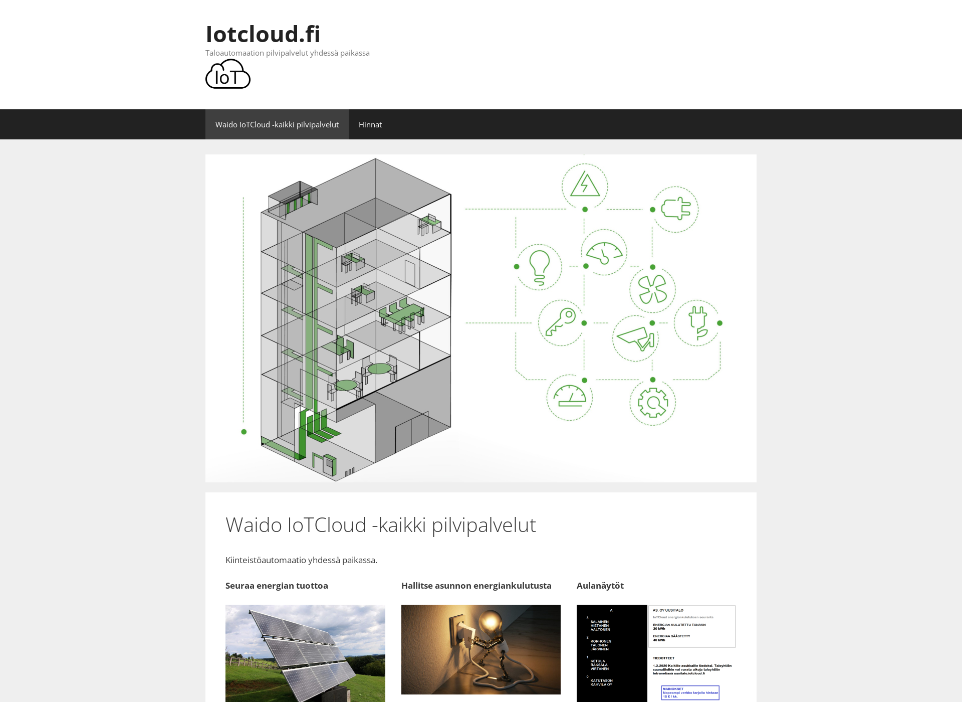 Skärmdump för iotcloud.fi