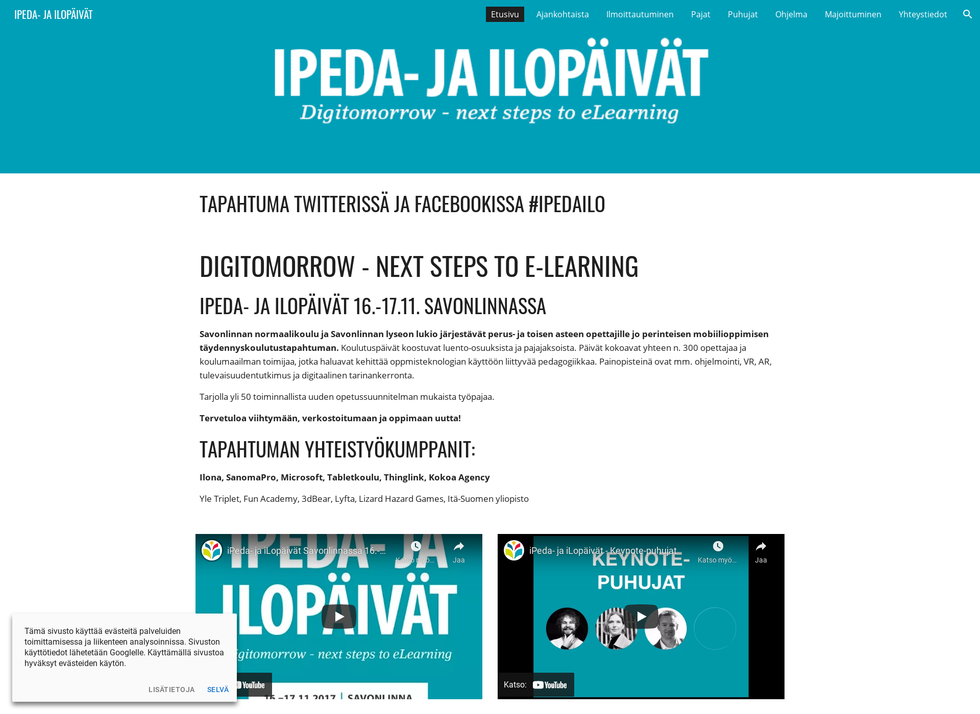 Skärmdump för ipedailo.fi