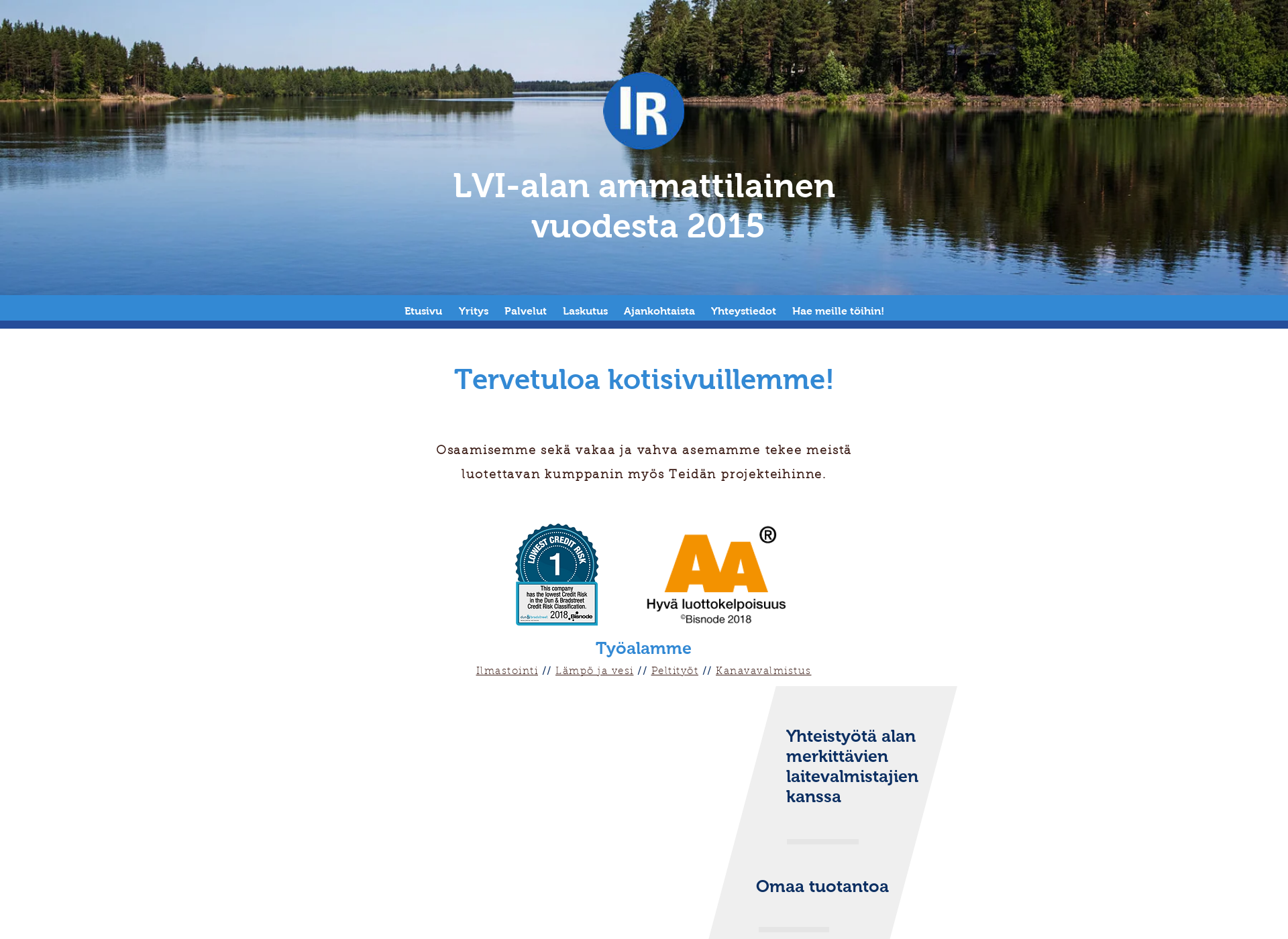 Skärmdump för ir-pelti.fi