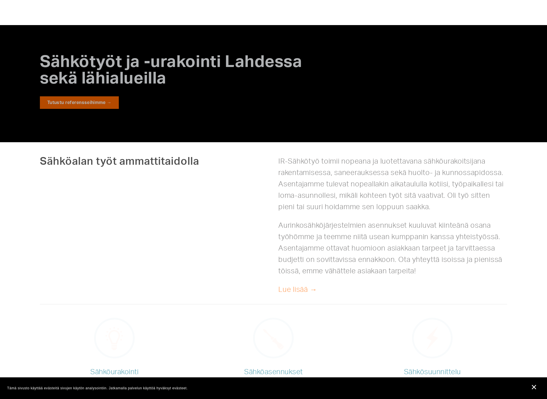 Screenshot for ir-sähkötyö.fi