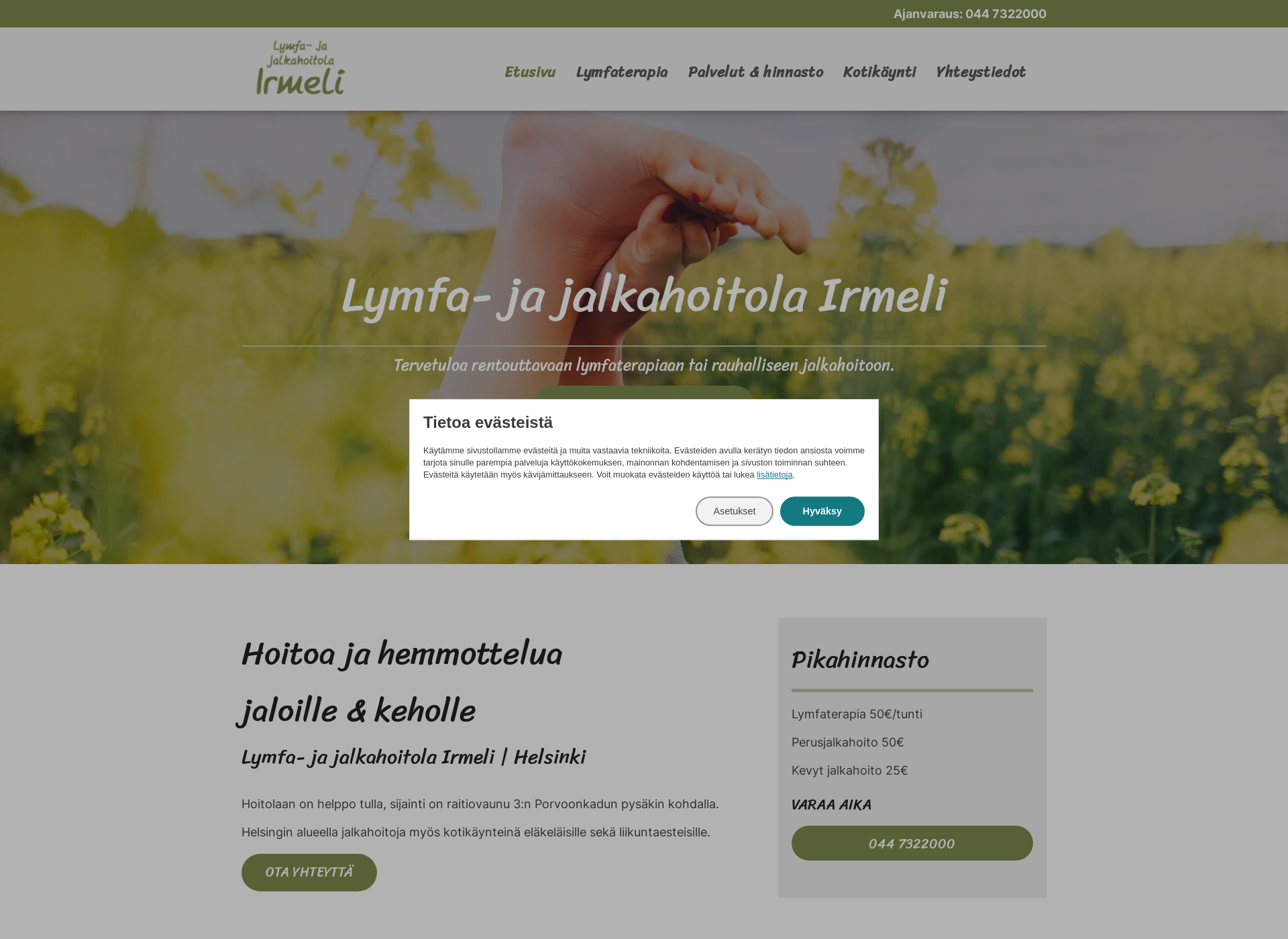 Näyttökuva irmelin.fi