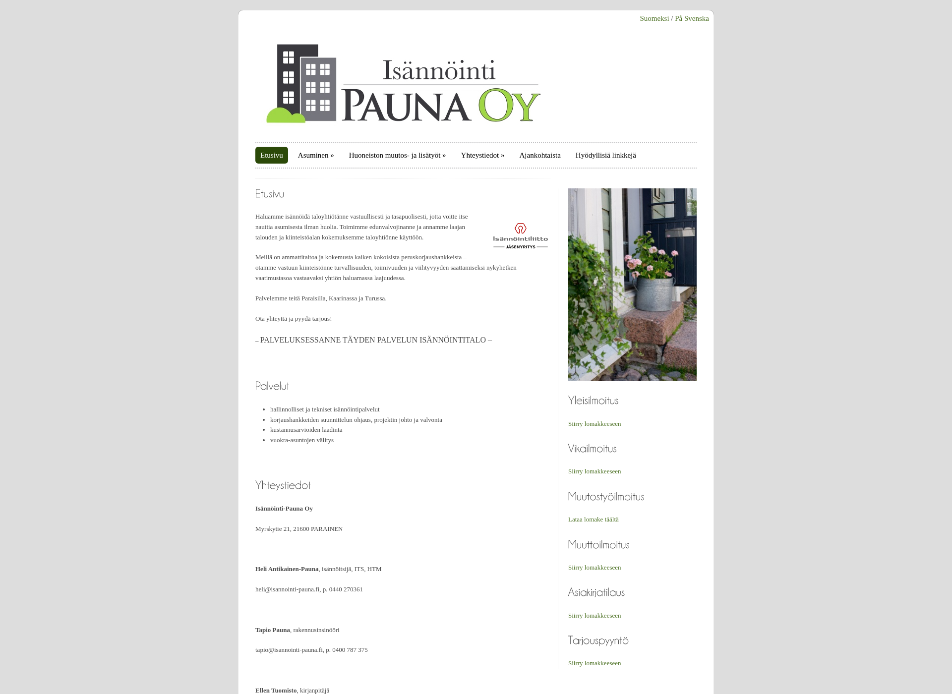 Screenshot for isannointi-pauna.fi