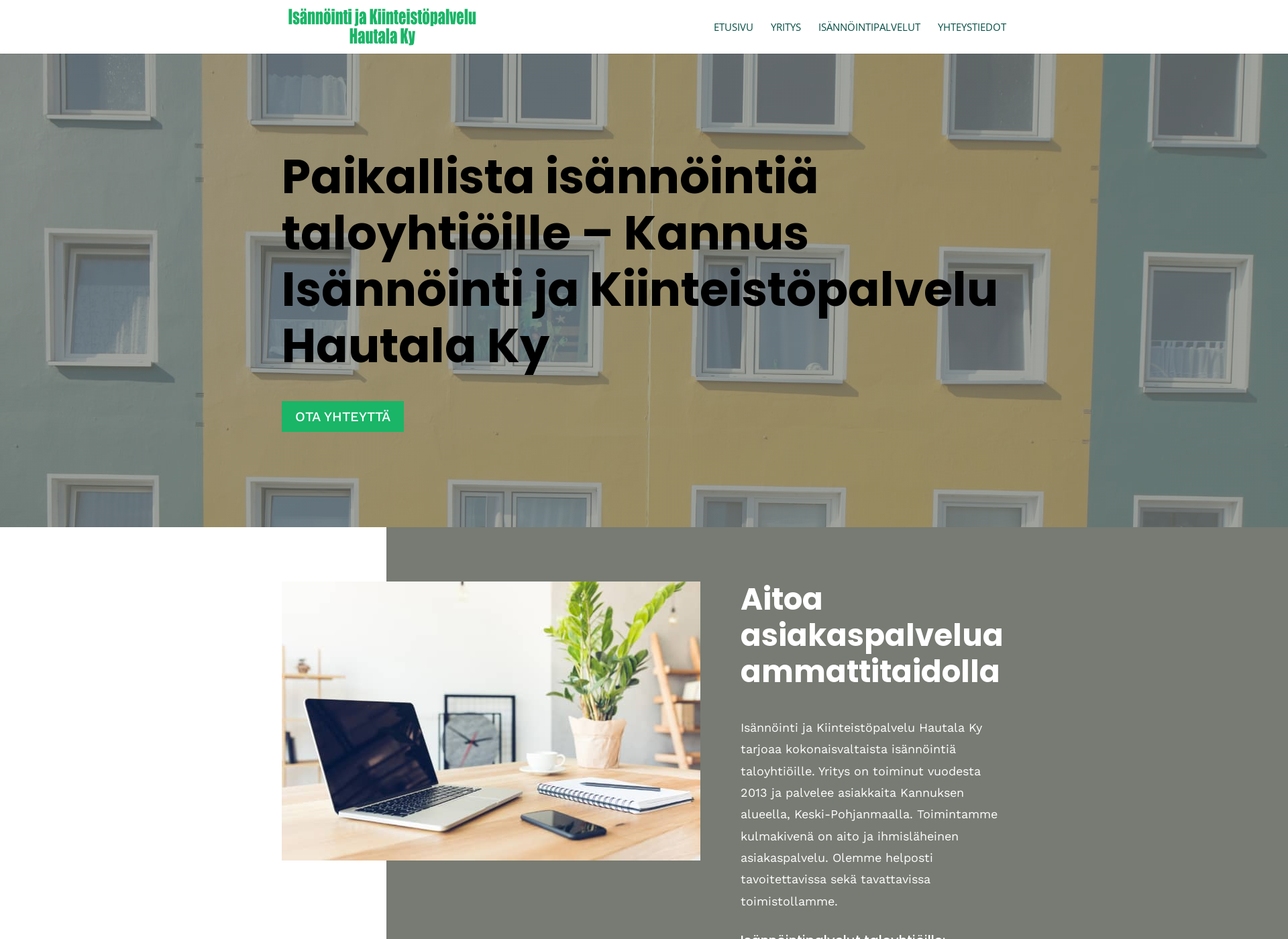 Skärmdump för isannointihautala.fi
