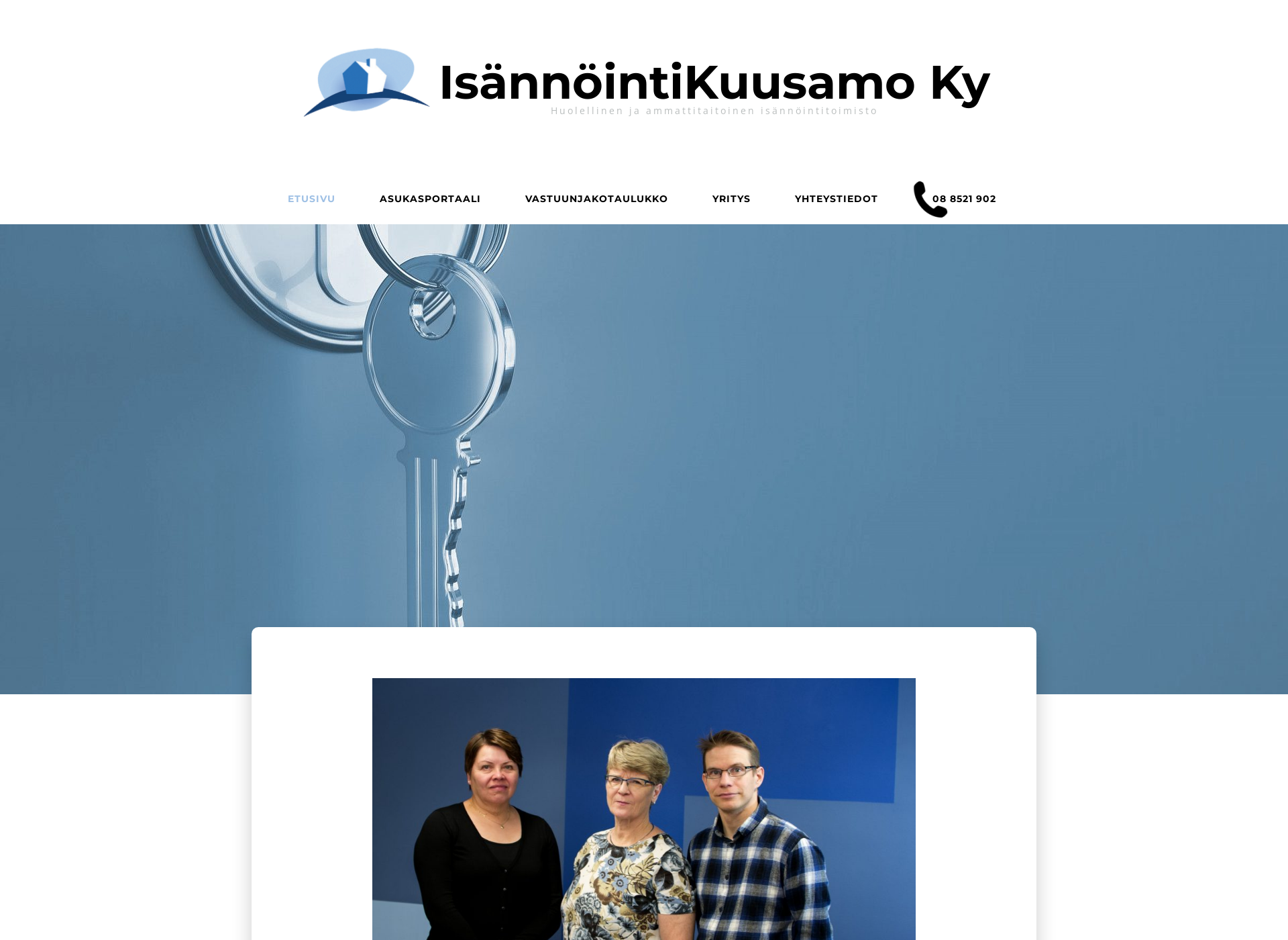 Skärmdump för isannointikuusamo.fi