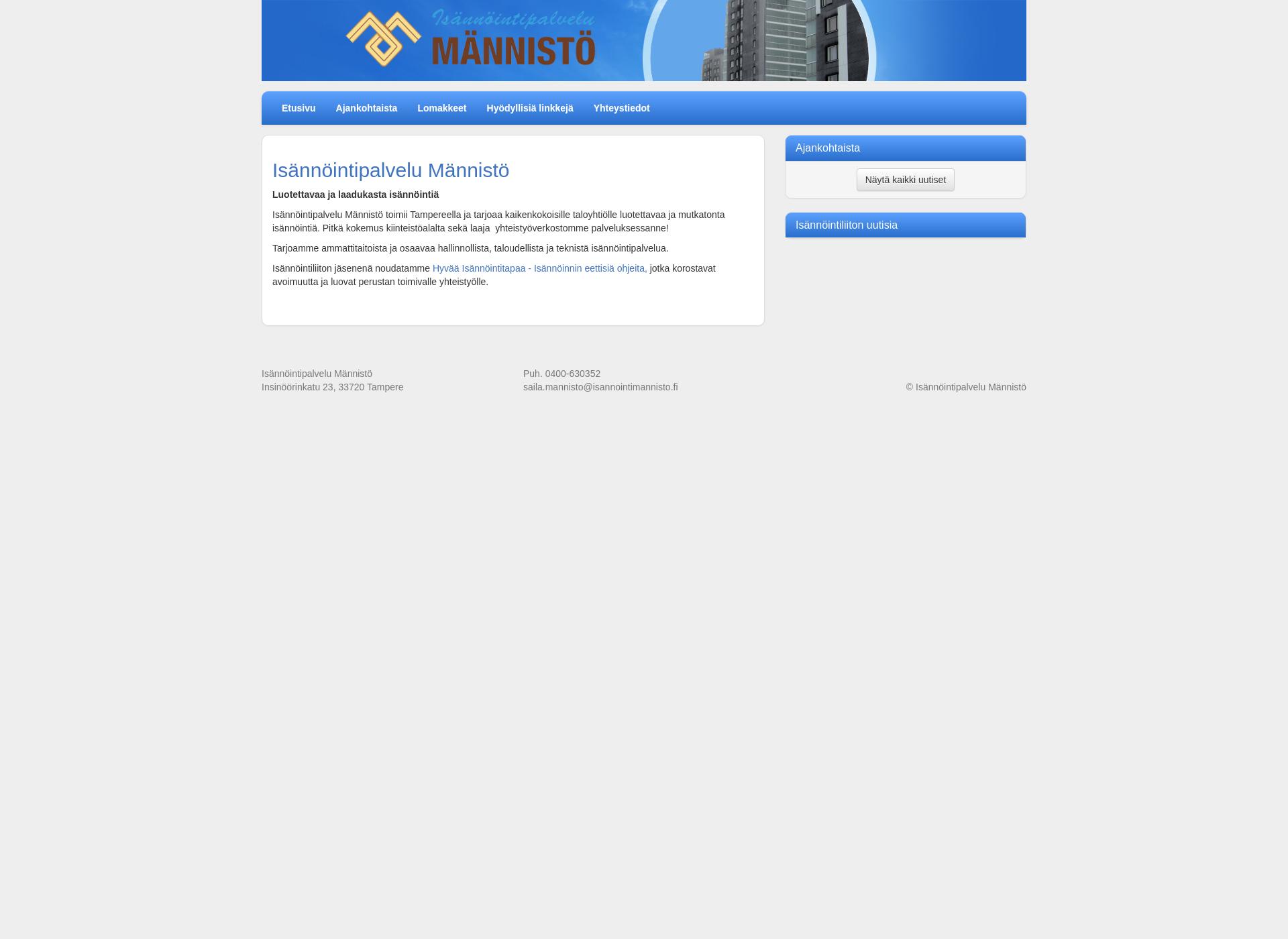 Screenshot for isannointimannisto.fi