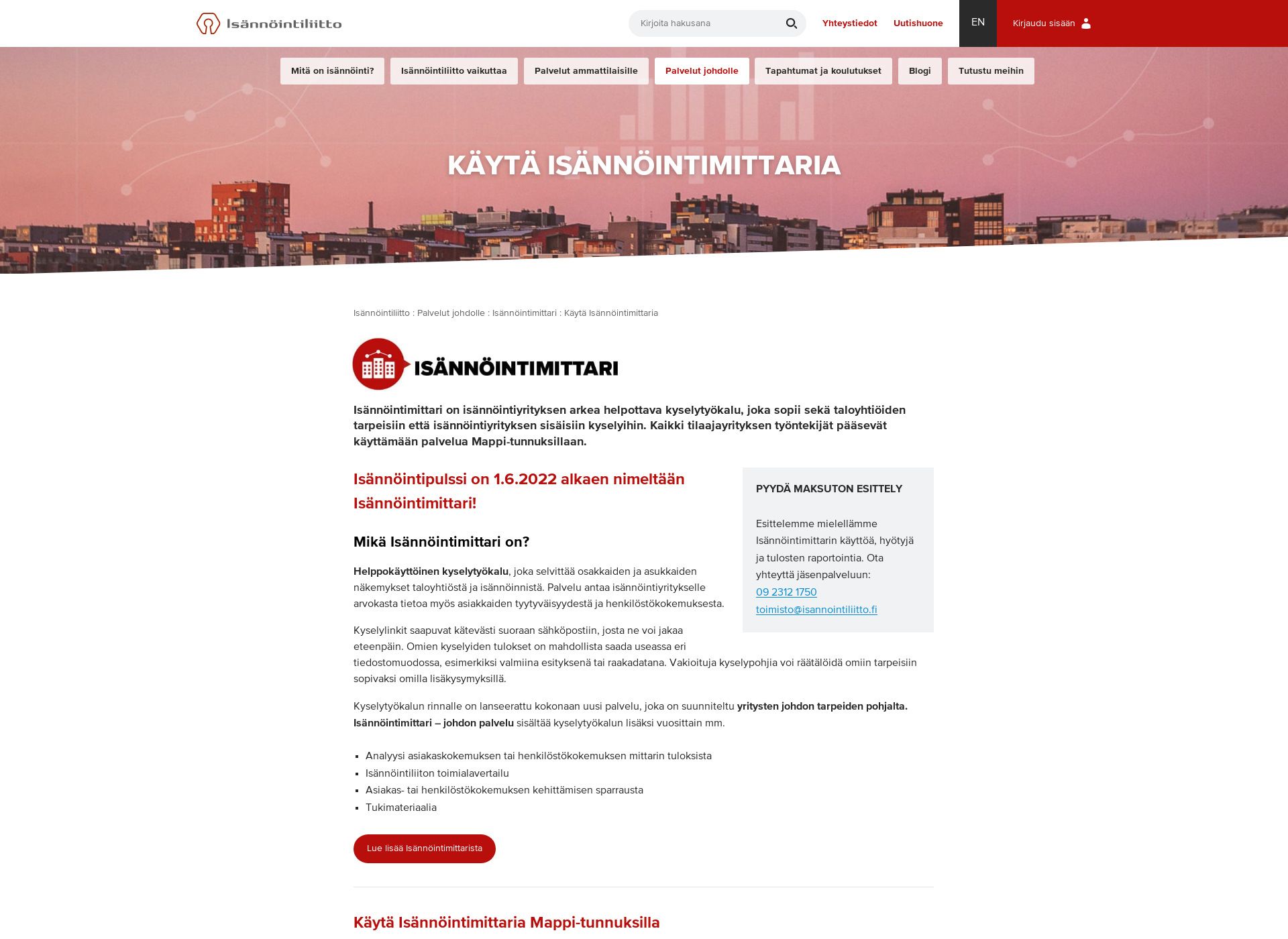 Screenshot for isannointimittari.fi