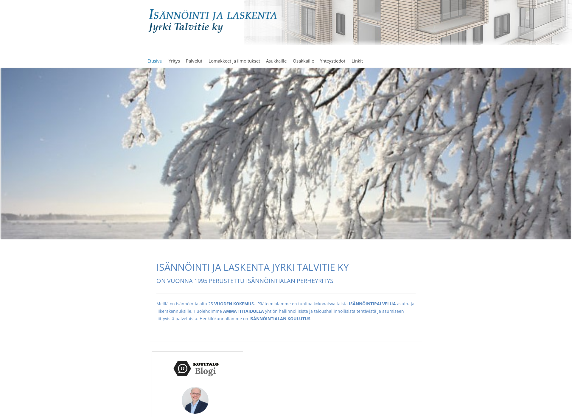 Skärmdump för isannointitalvitie.fi