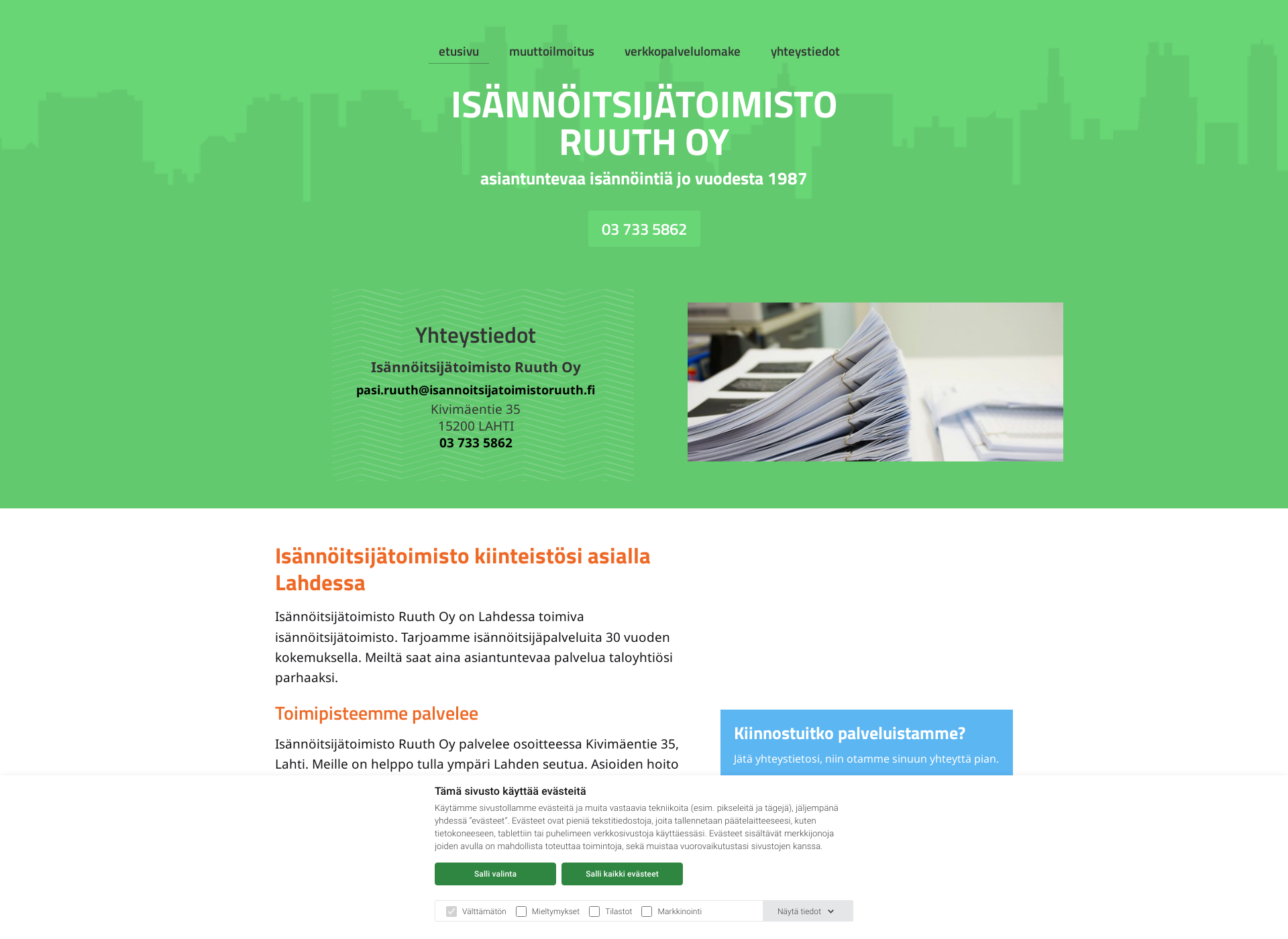 Screenshot for isannoitsijatoimistoruuth.fi