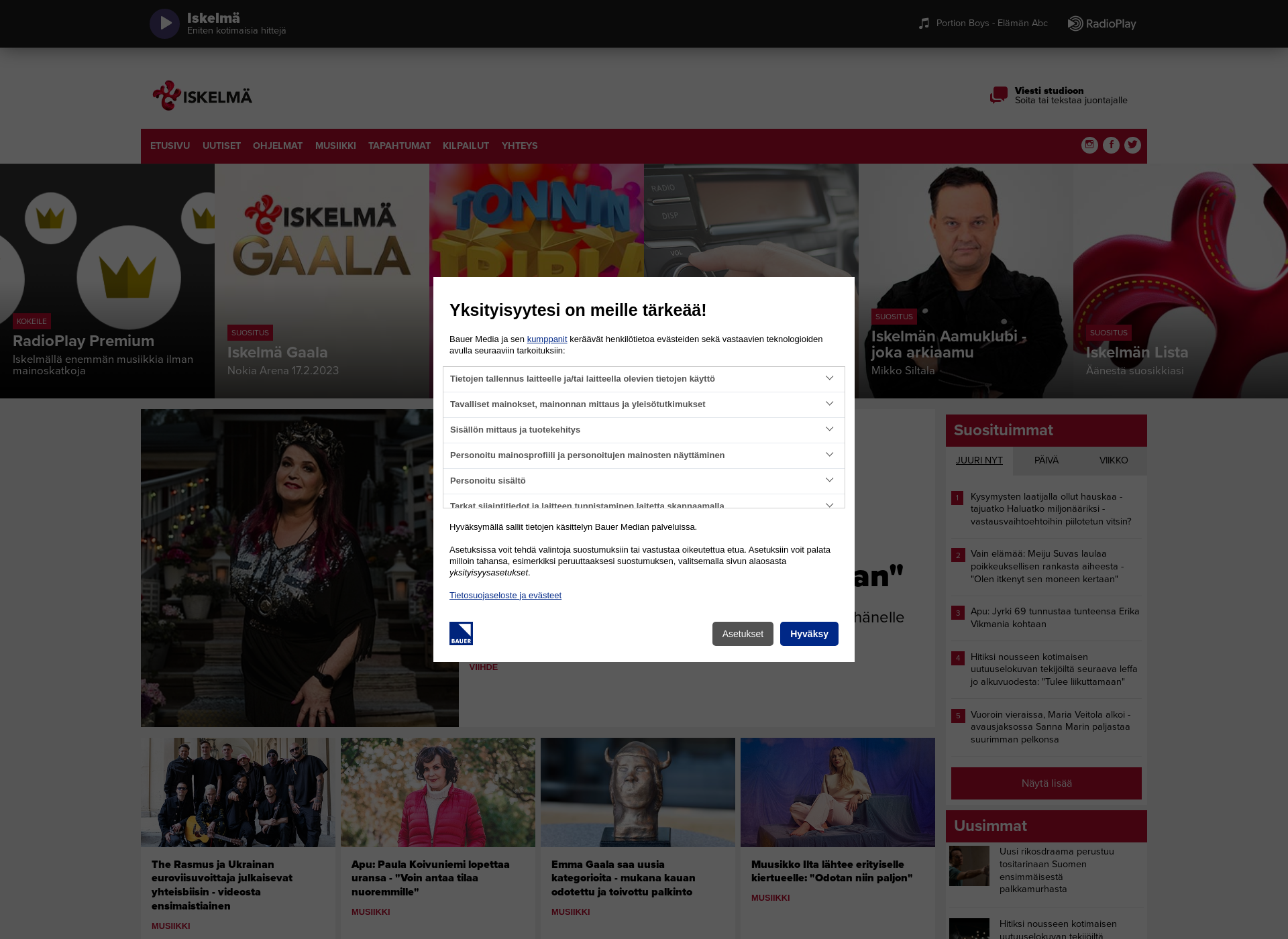 Screenshot for iskelma.fi