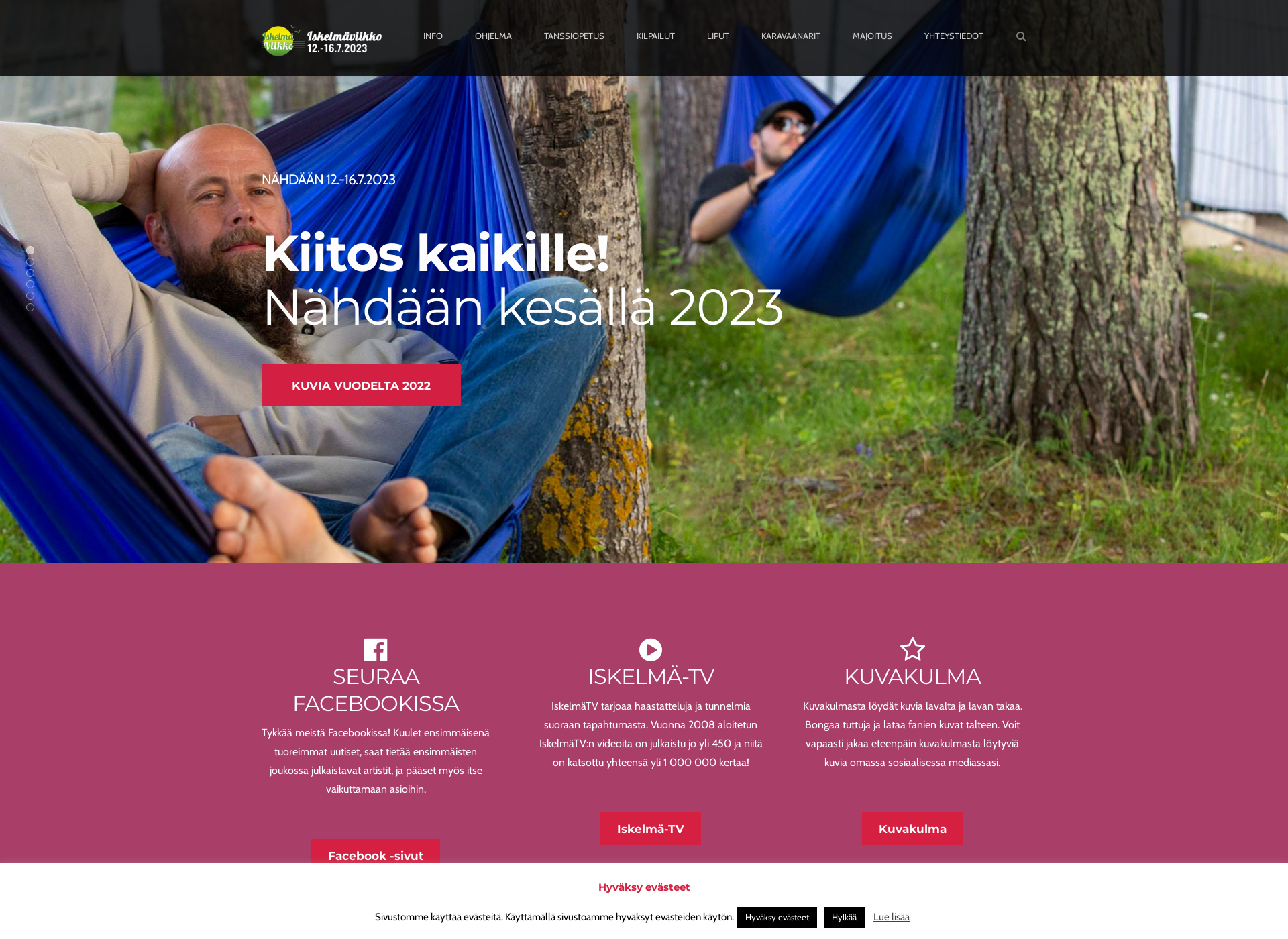 Screenshot for iskelmäviikko.fi