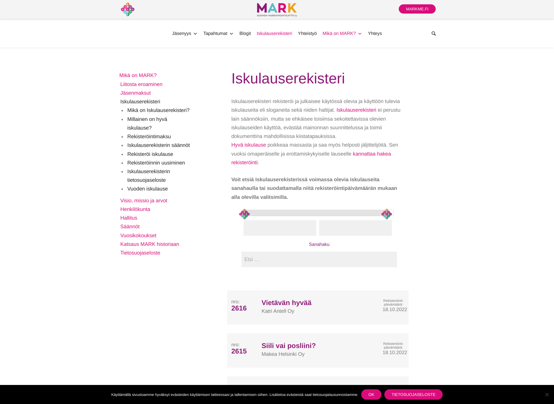 Screenshot for iskulauserekisteri.fi