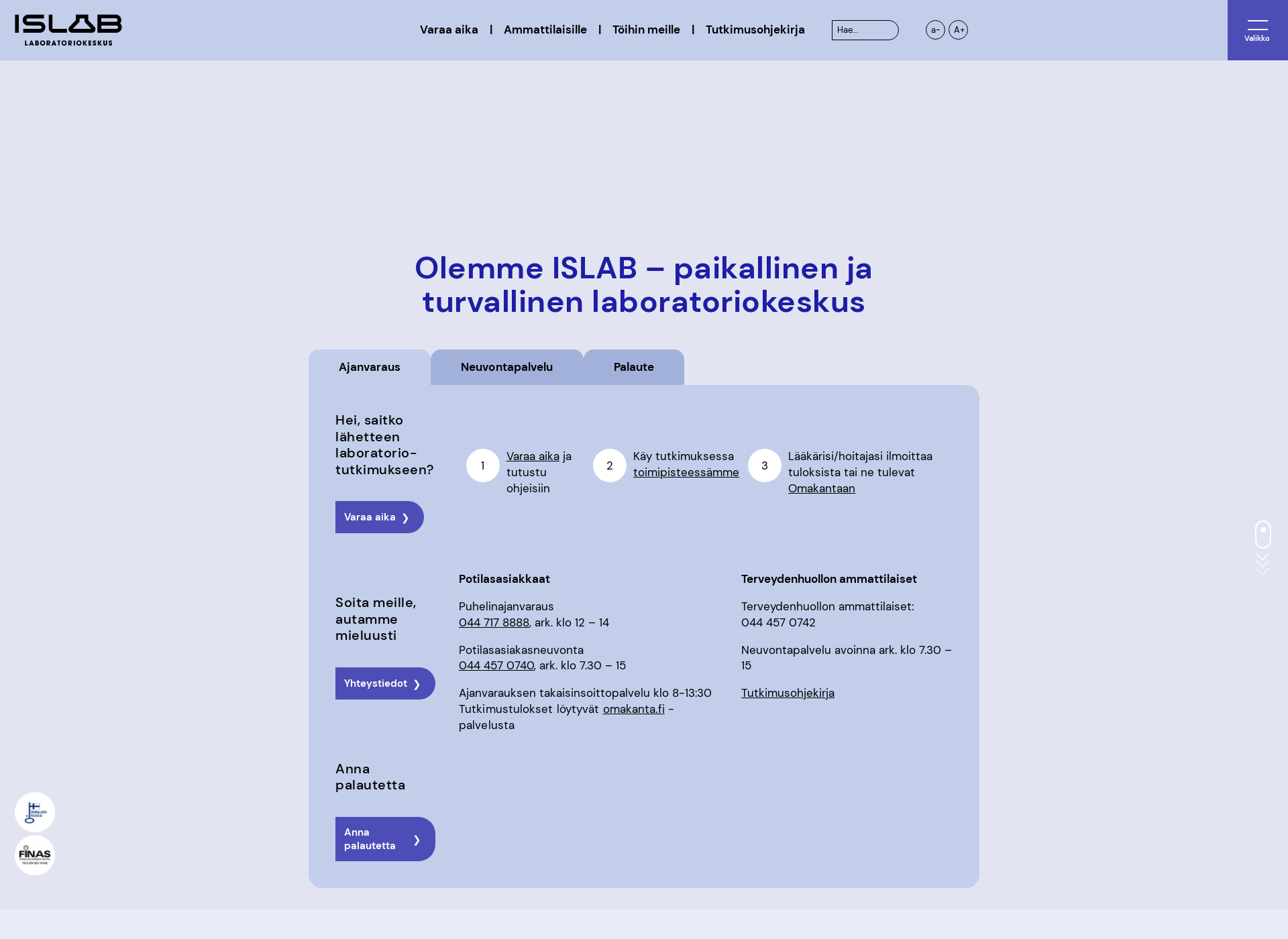 Skärmdump för islab.fi