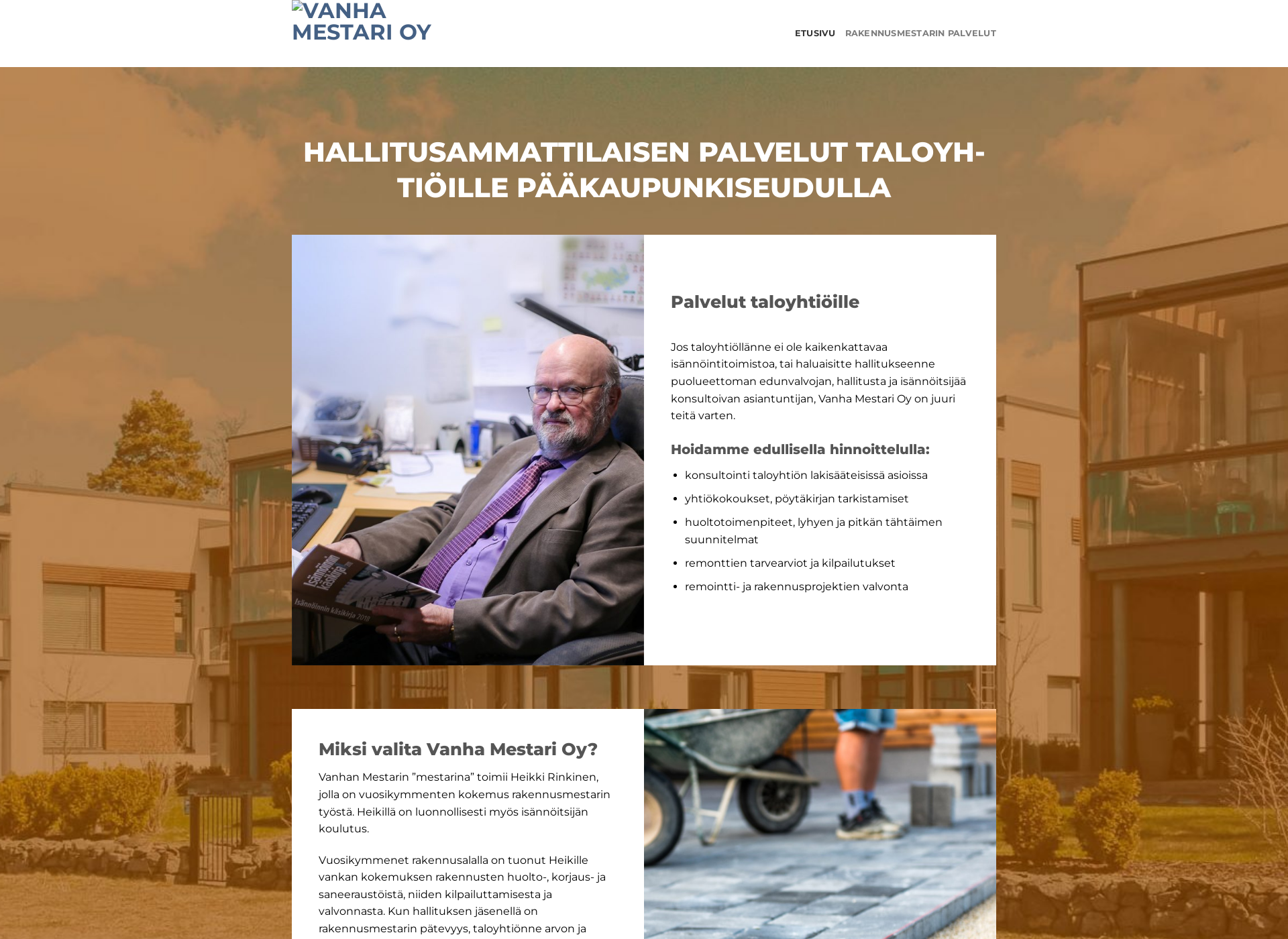 Skärmdump för isännöintivanhamestari.fi