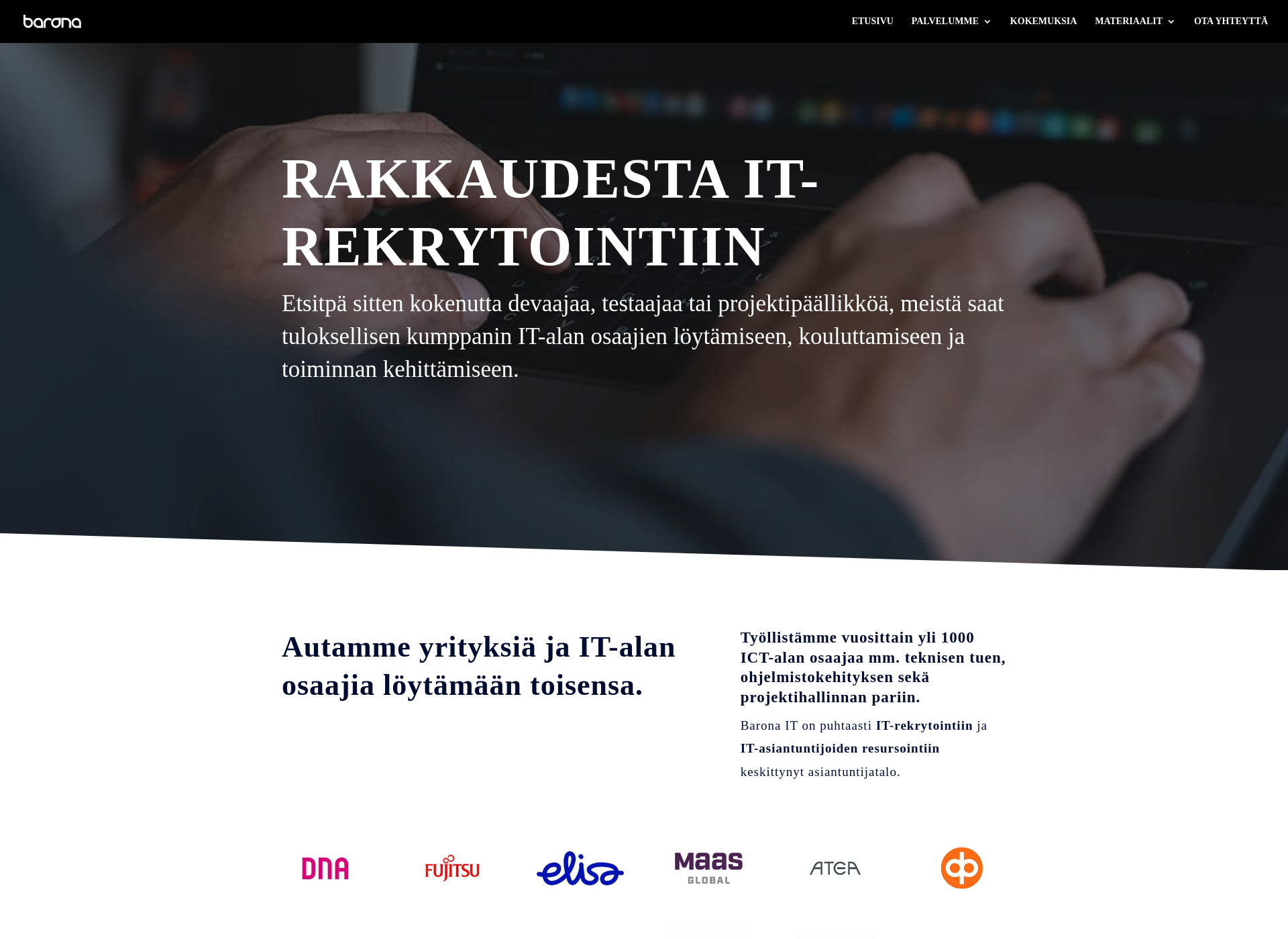 Skärmdump för it-rekrytointi.fi