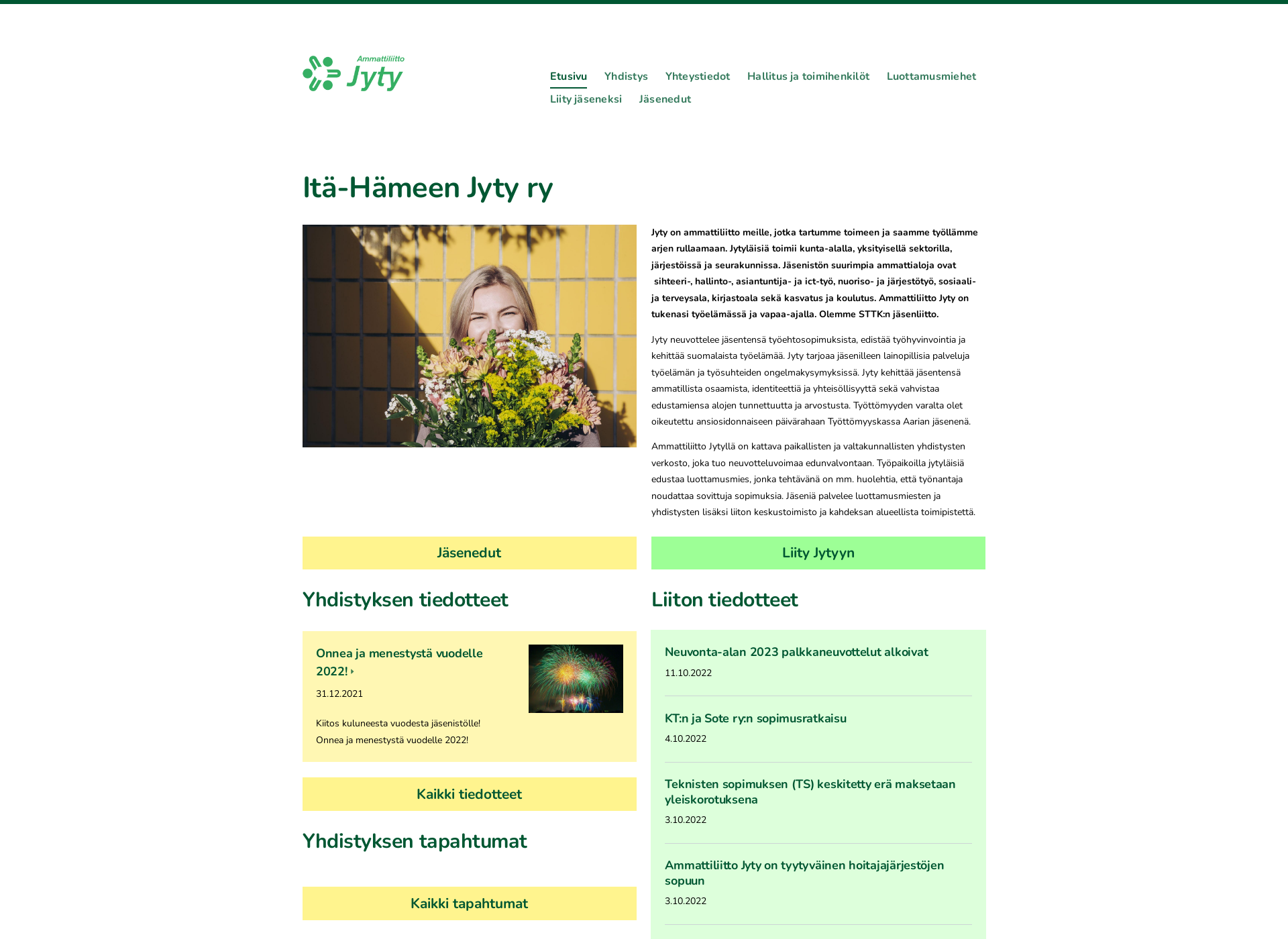 Skärmdump för itahameenjyty.fi