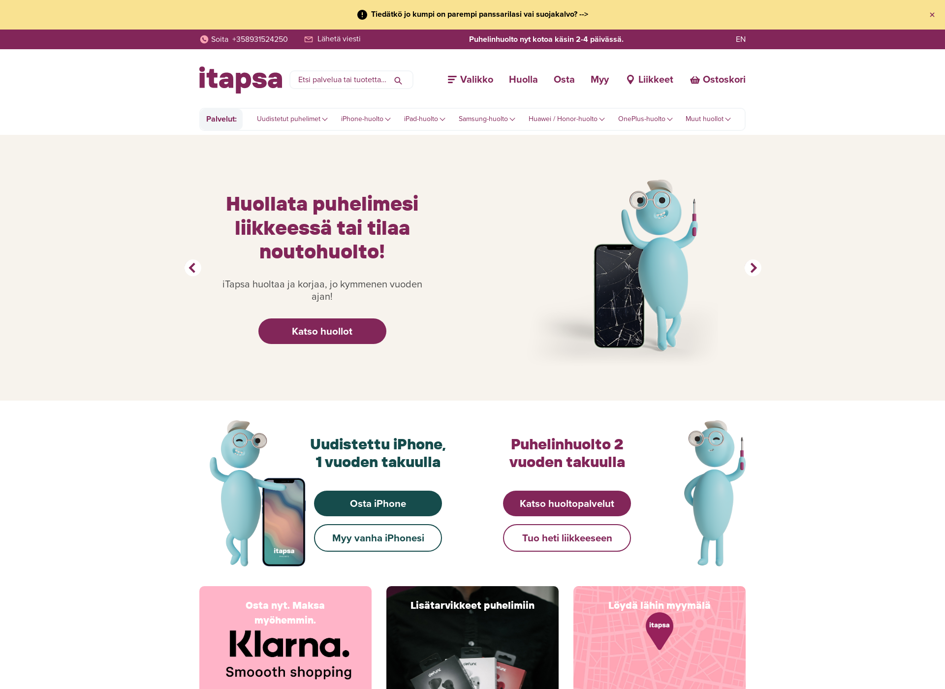 Screenshot for itapsa.fi