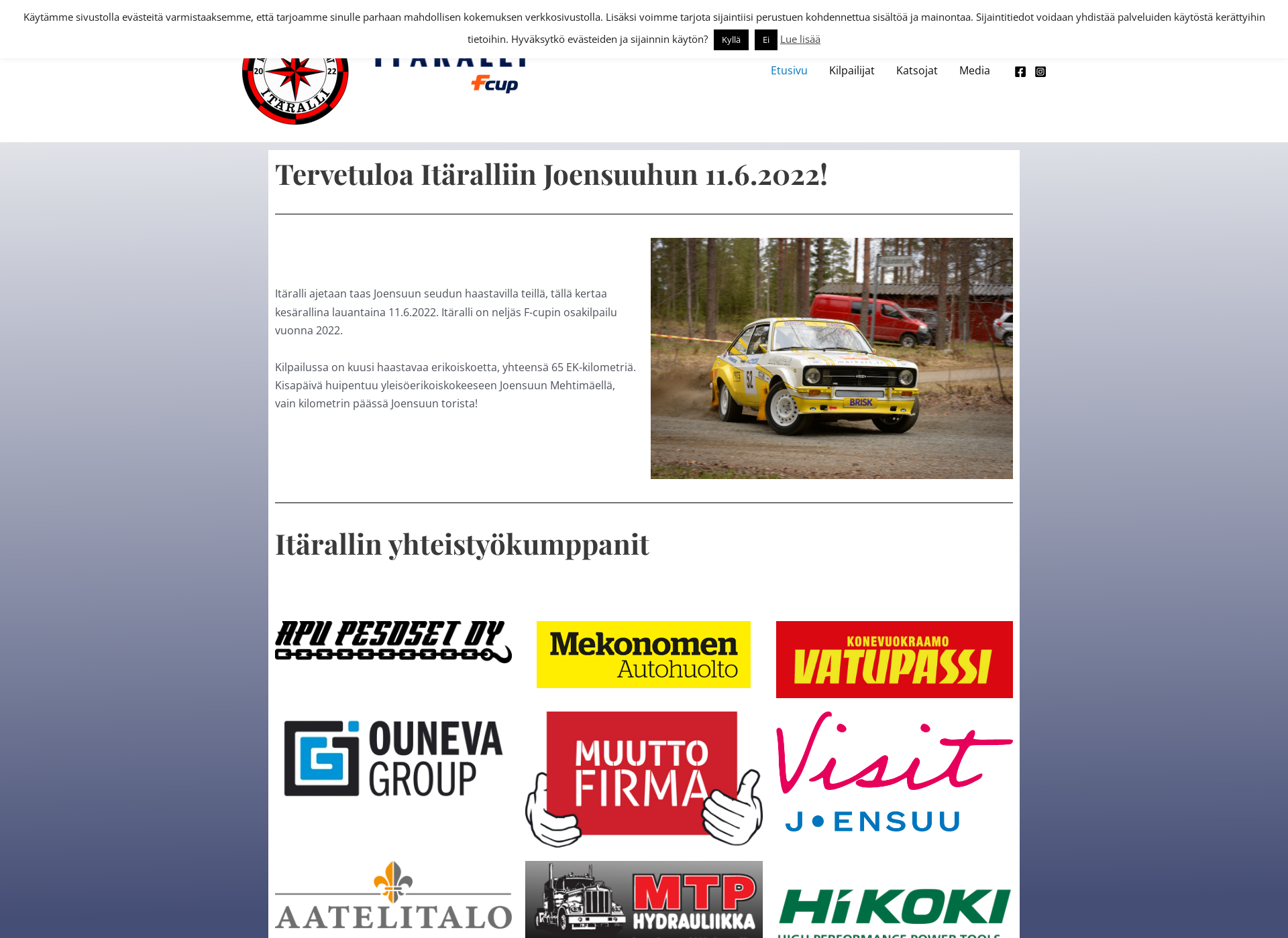 Skärmdump för itaralli.fi