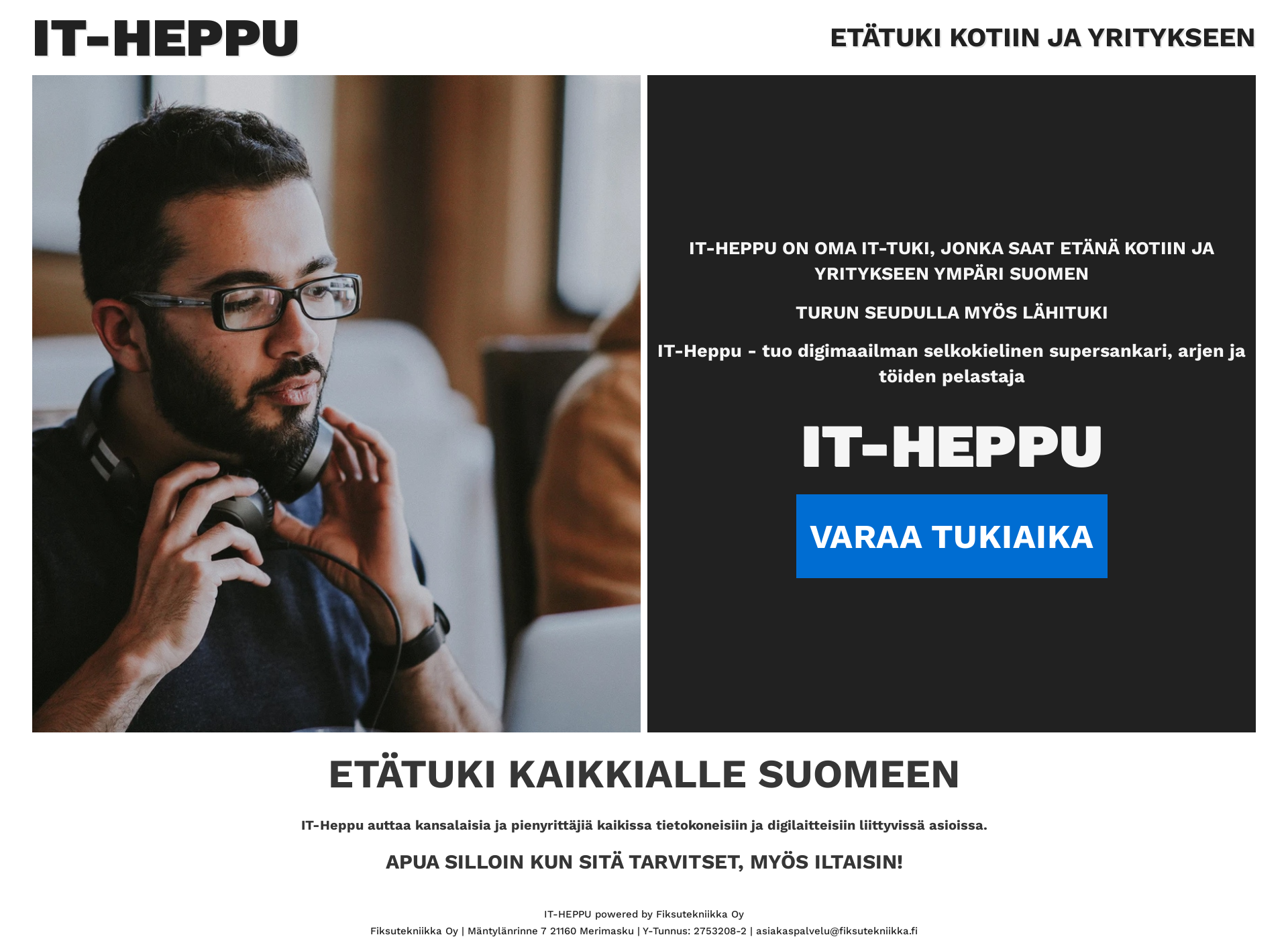 Skärmdump för itheppu.fi