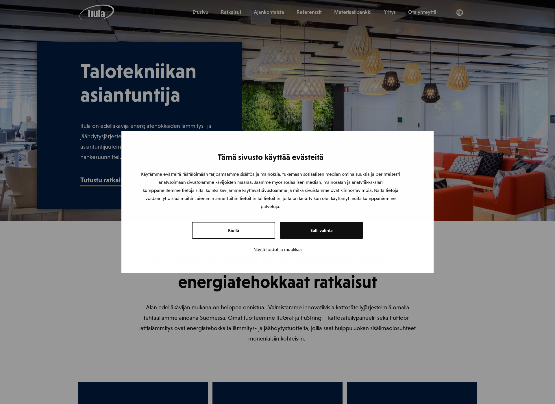 Skärmdump för itula.fi