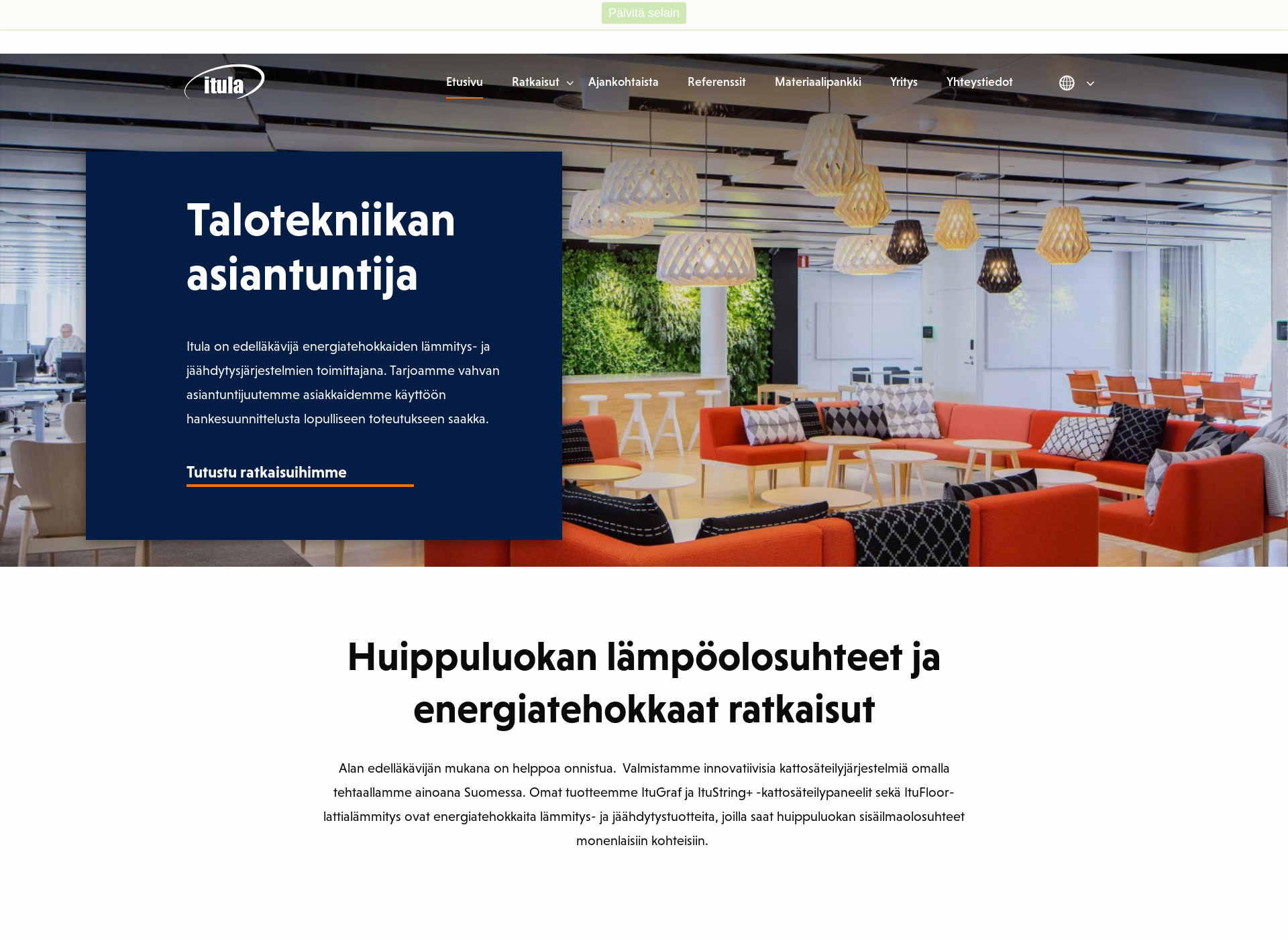 Skärmdump för itulattia.fi