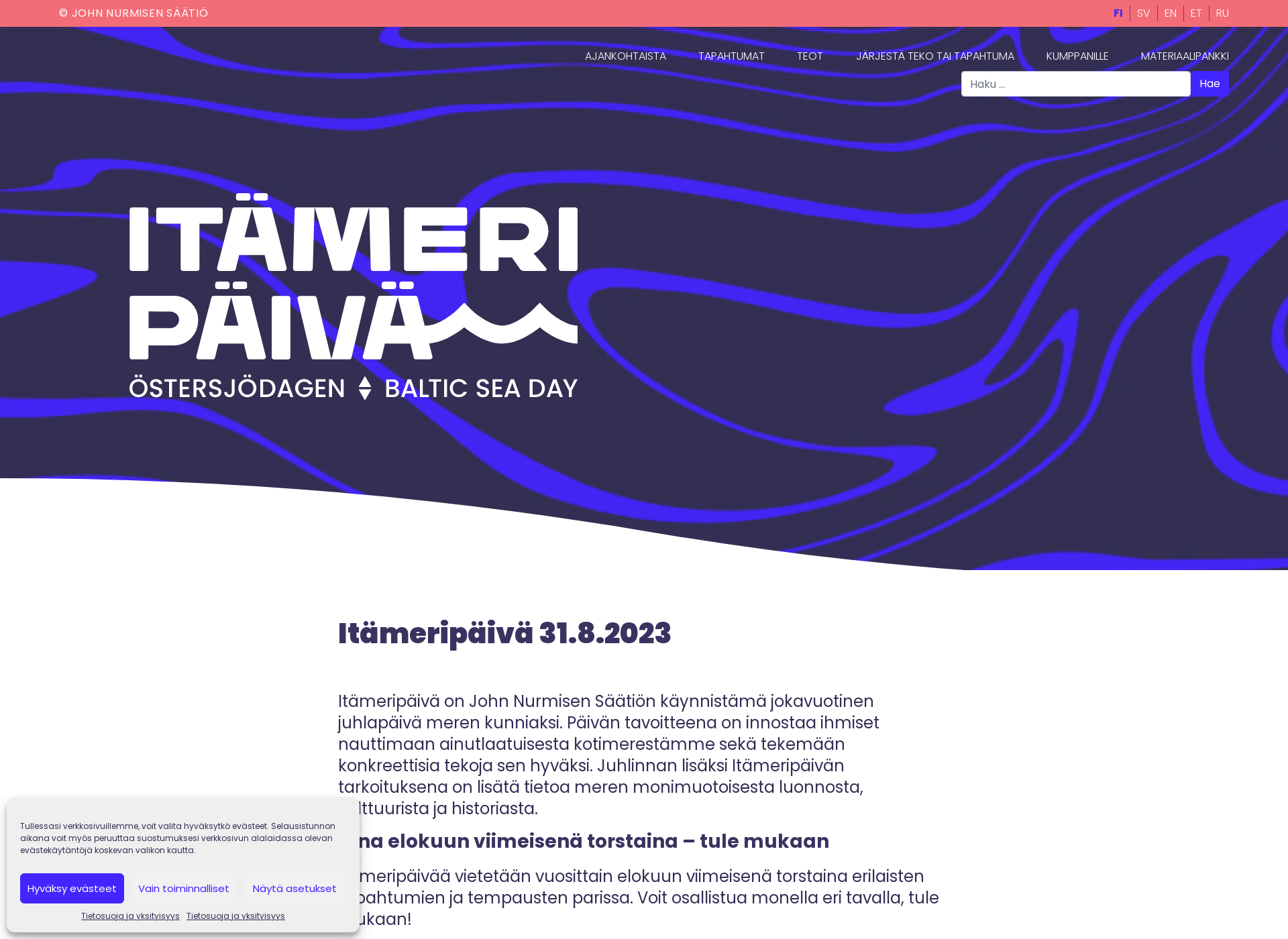 Screenshot for itämeripäivä.fi