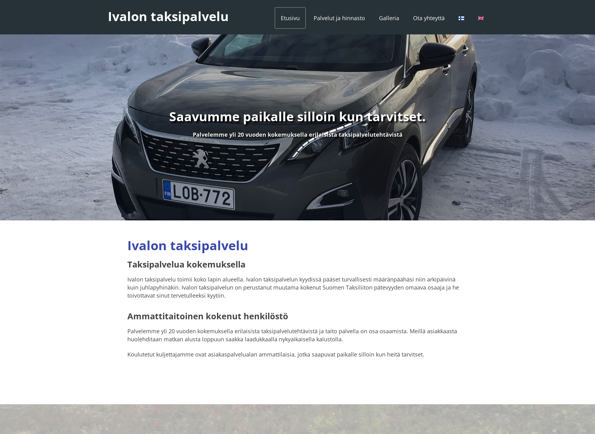 Skärmdump för ivalotaxiservice.fi