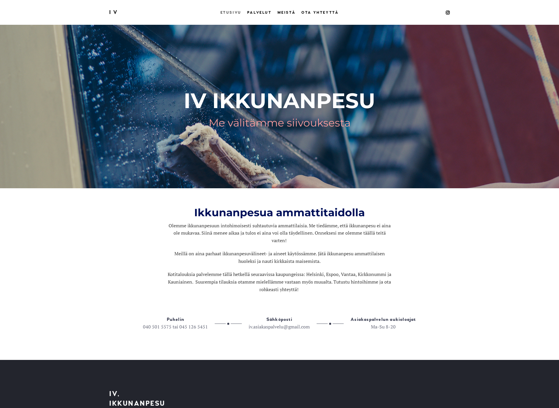 Skärmdump för ivikkunanpesu.fi