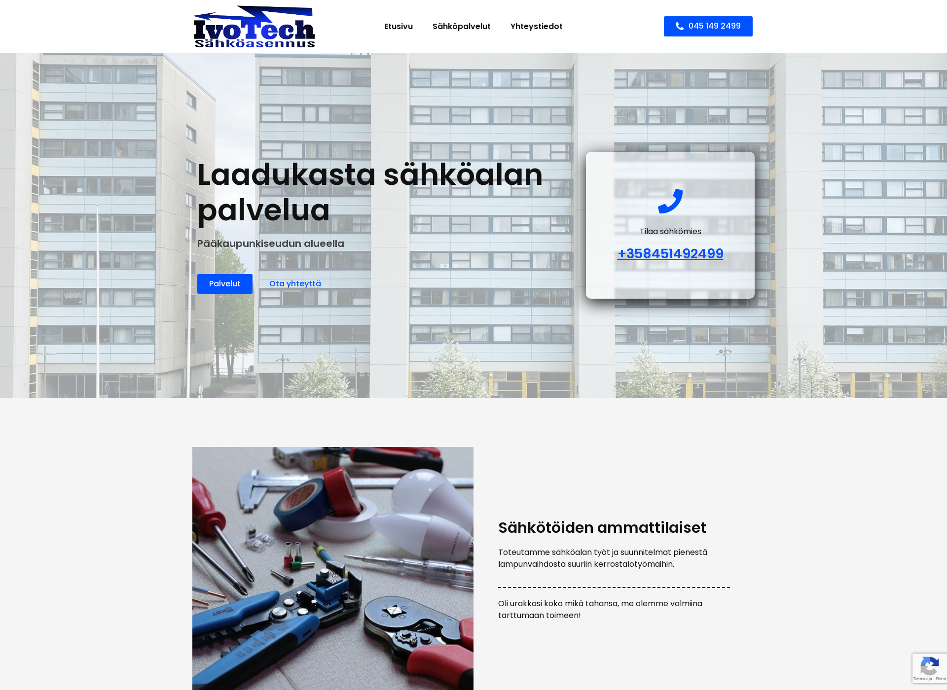 Skärmdump för ivotech.fi