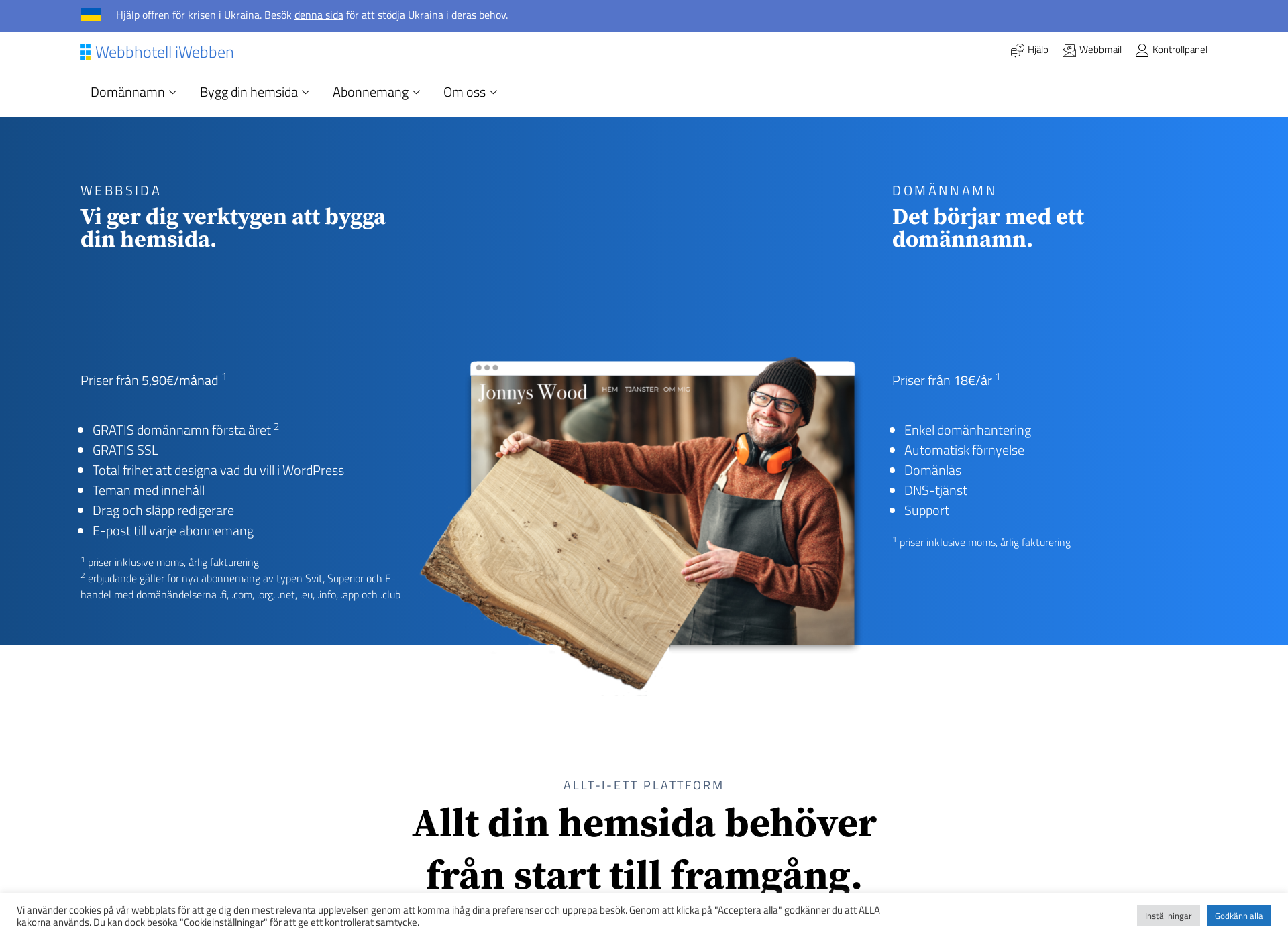 Skärmdump för iwebben.fi