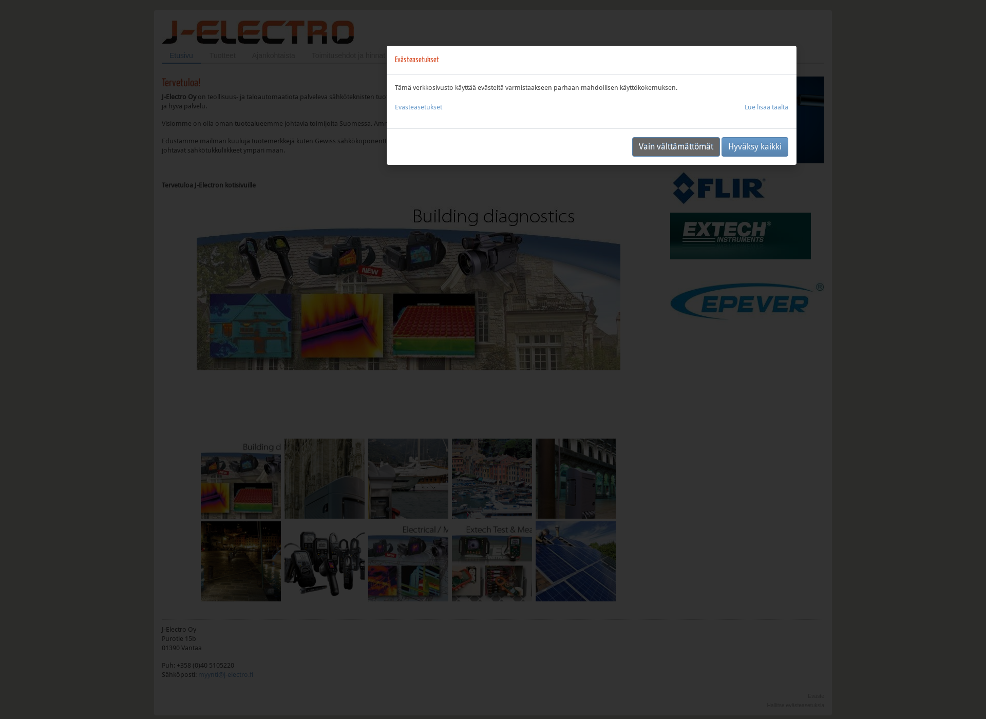 Skärmdump för j-electro.fi