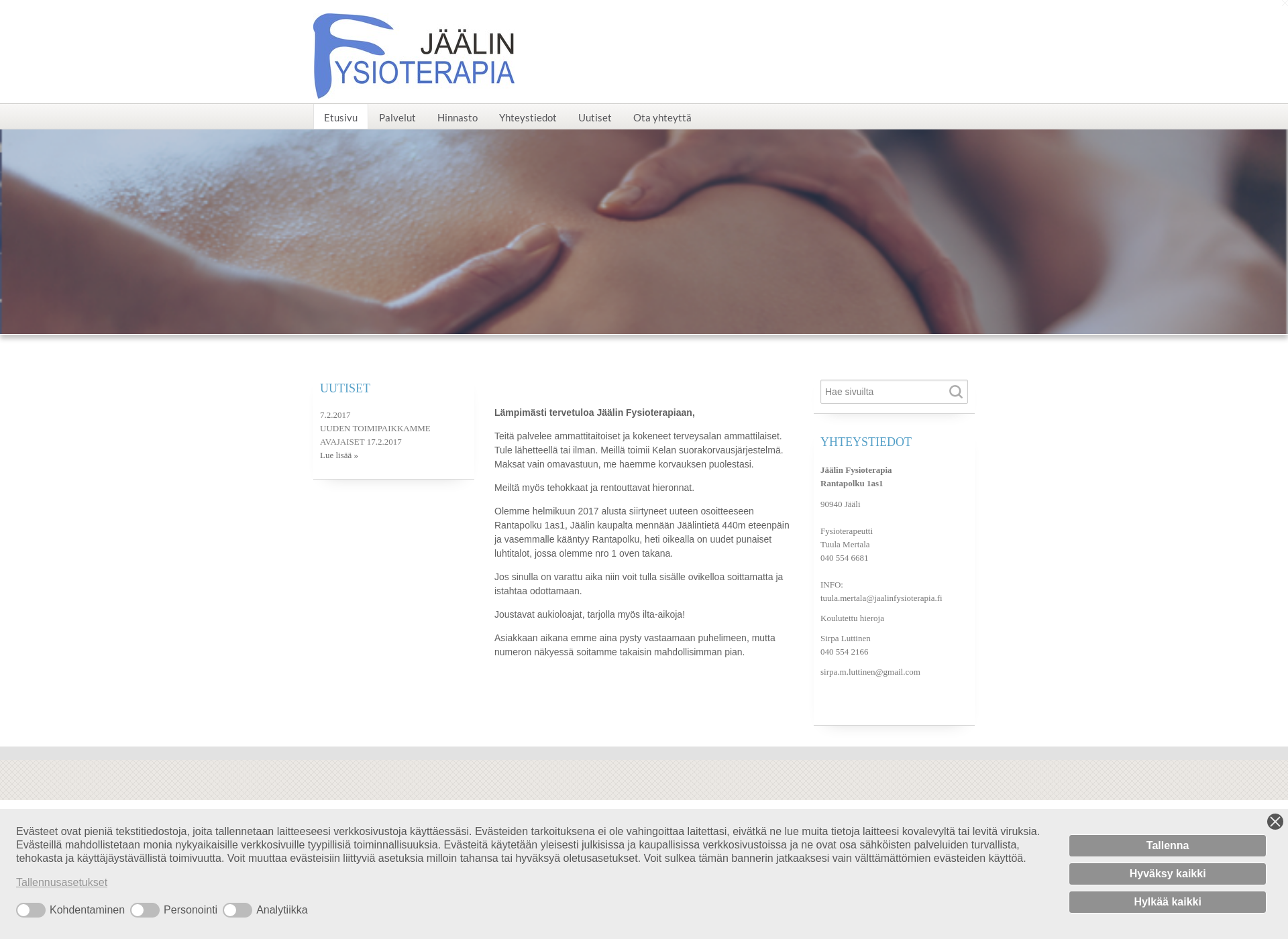 Screenshot for jaalinfysioterapia.fi