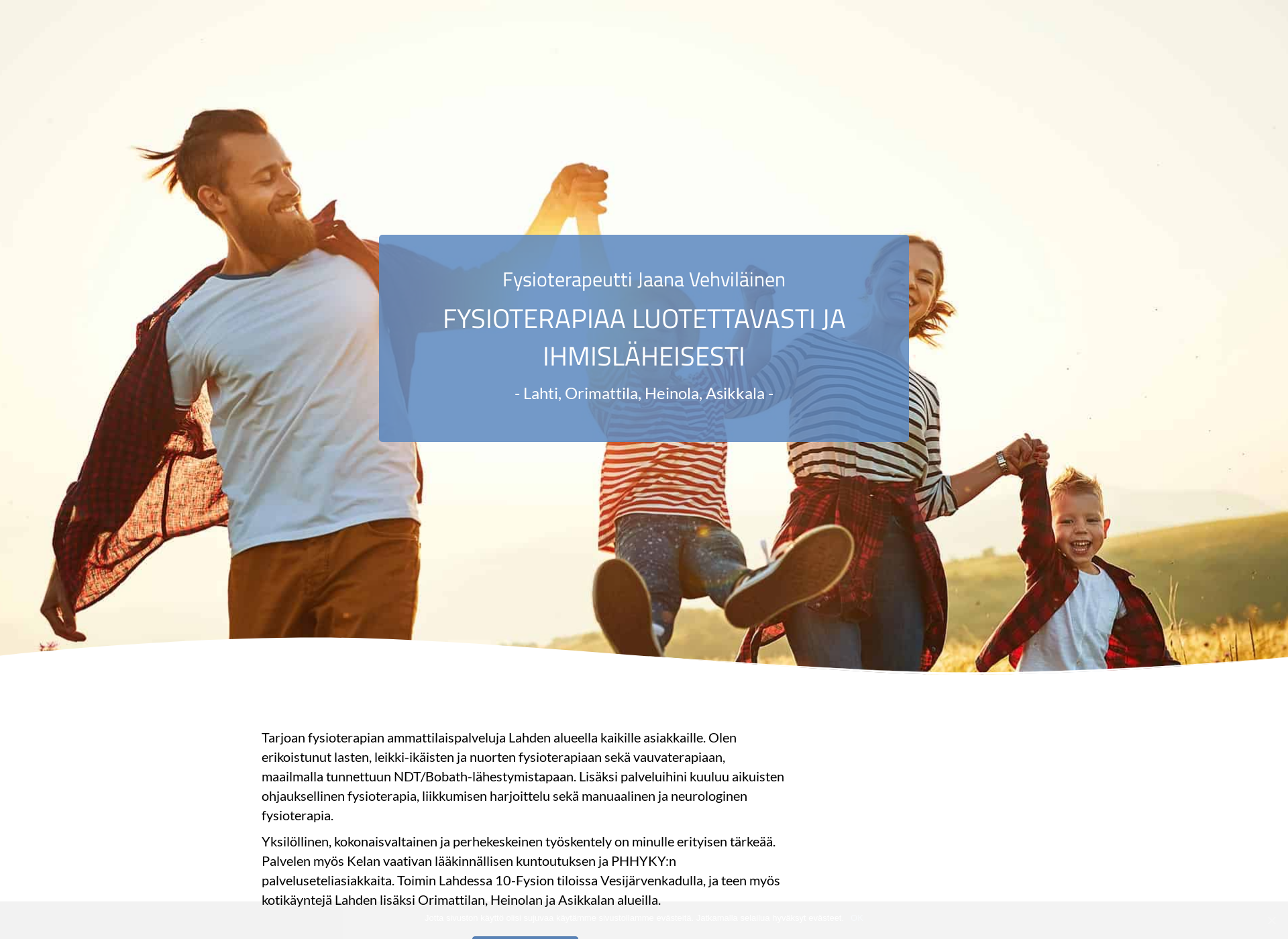 Skärmdump för jaanavehvilainen.fi