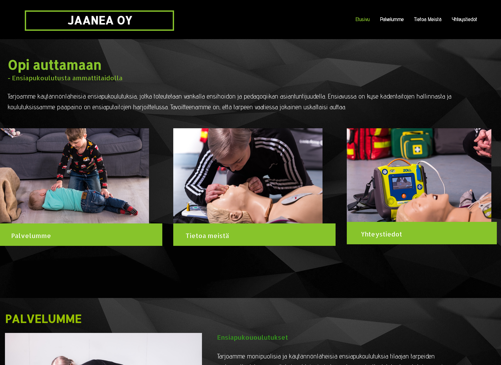 Skärmdump för jaanea.fi