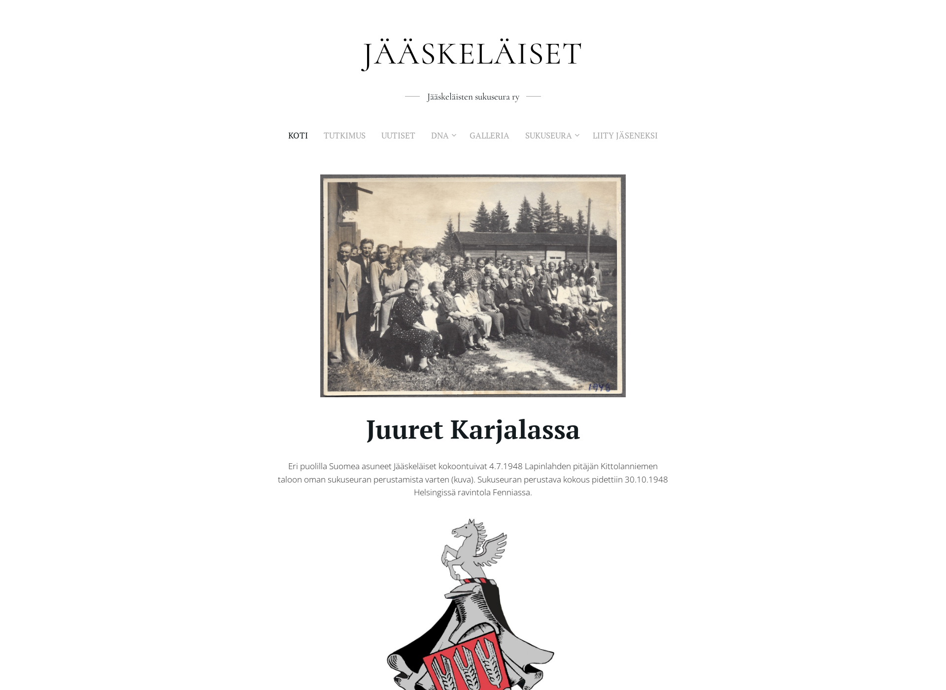 Skärmdump för jaaskelaiset.fi