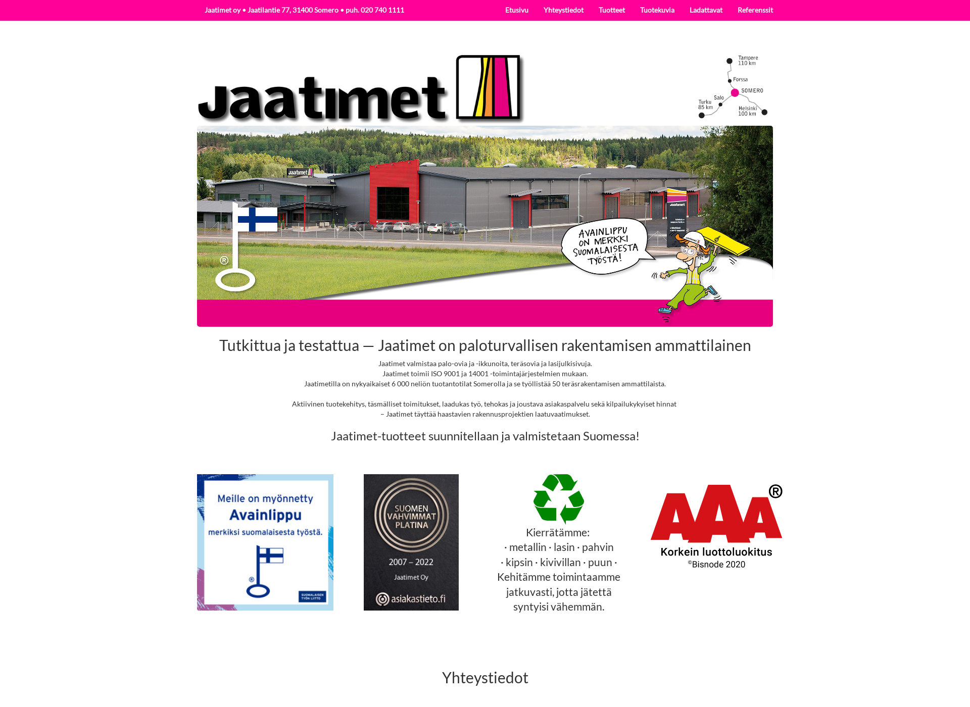 Skärmdump för jaatimet.fi
