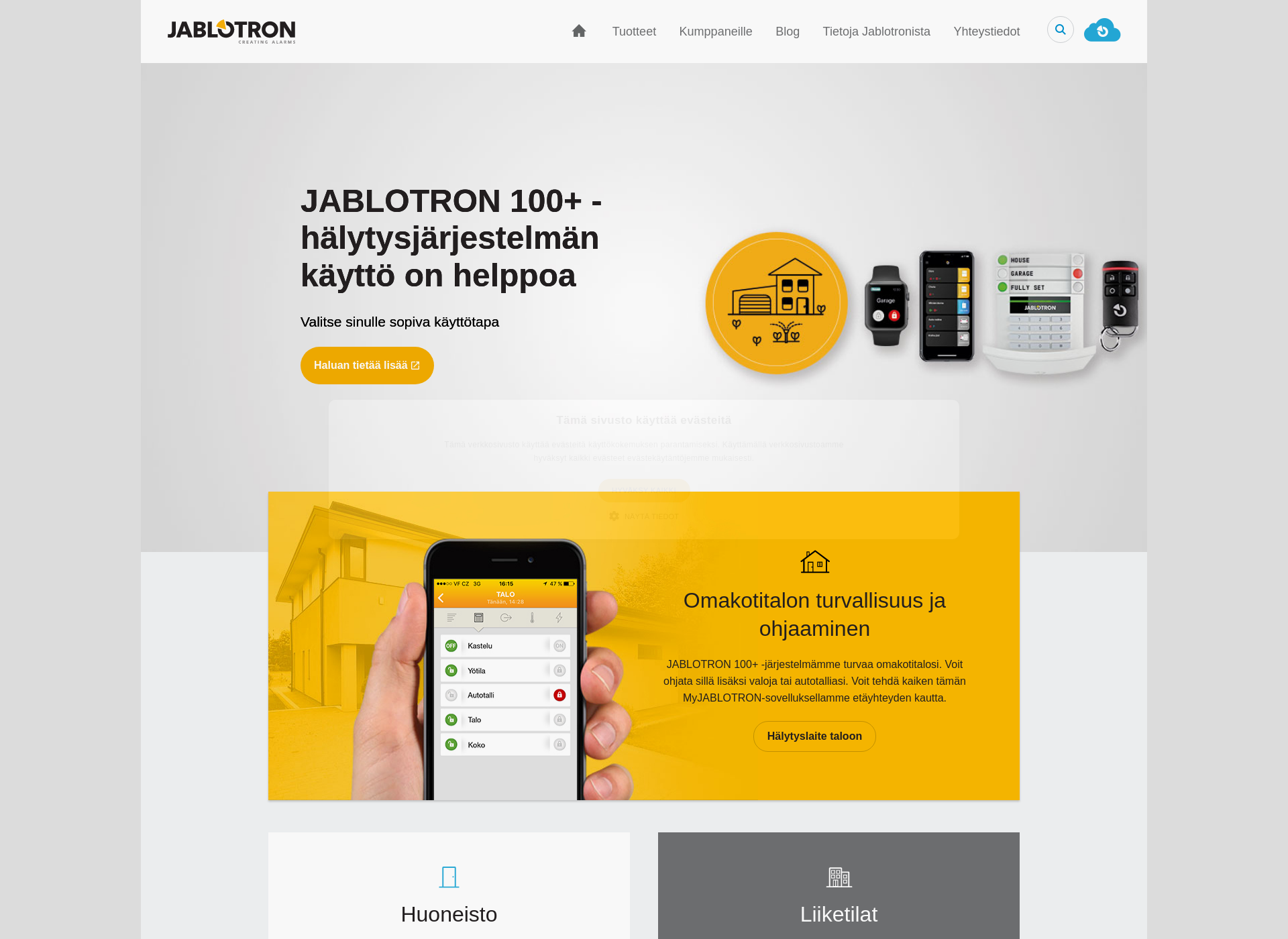Screenshot for jablotron.fi