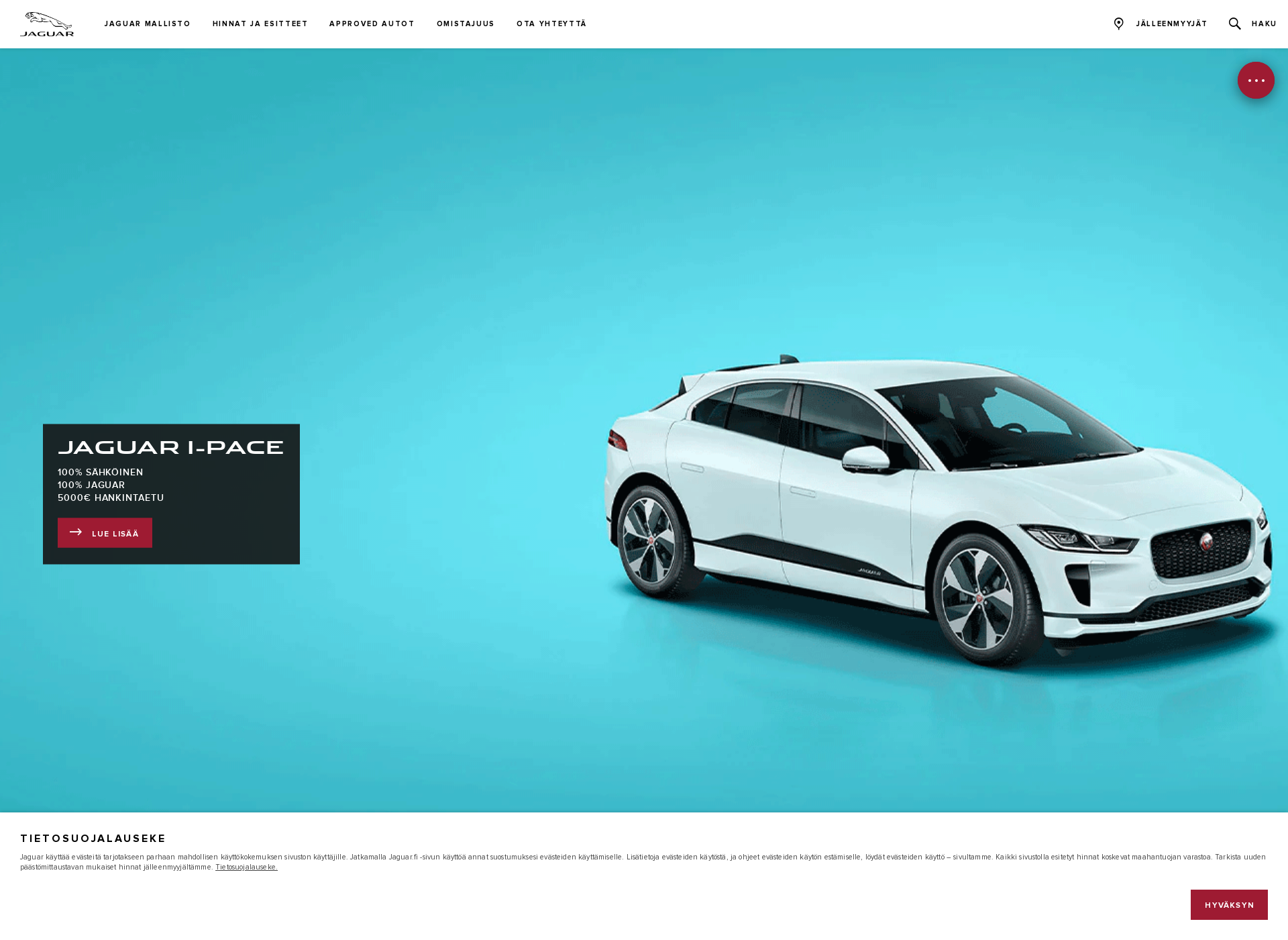 Skärmdump för jaguar-xe.fi