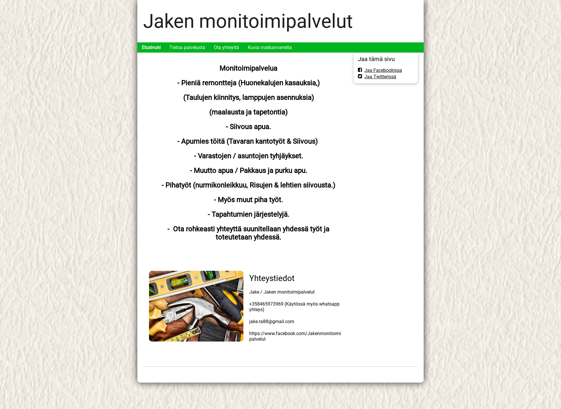 Screenshot for jakenmonitoimipalvelut.fi
