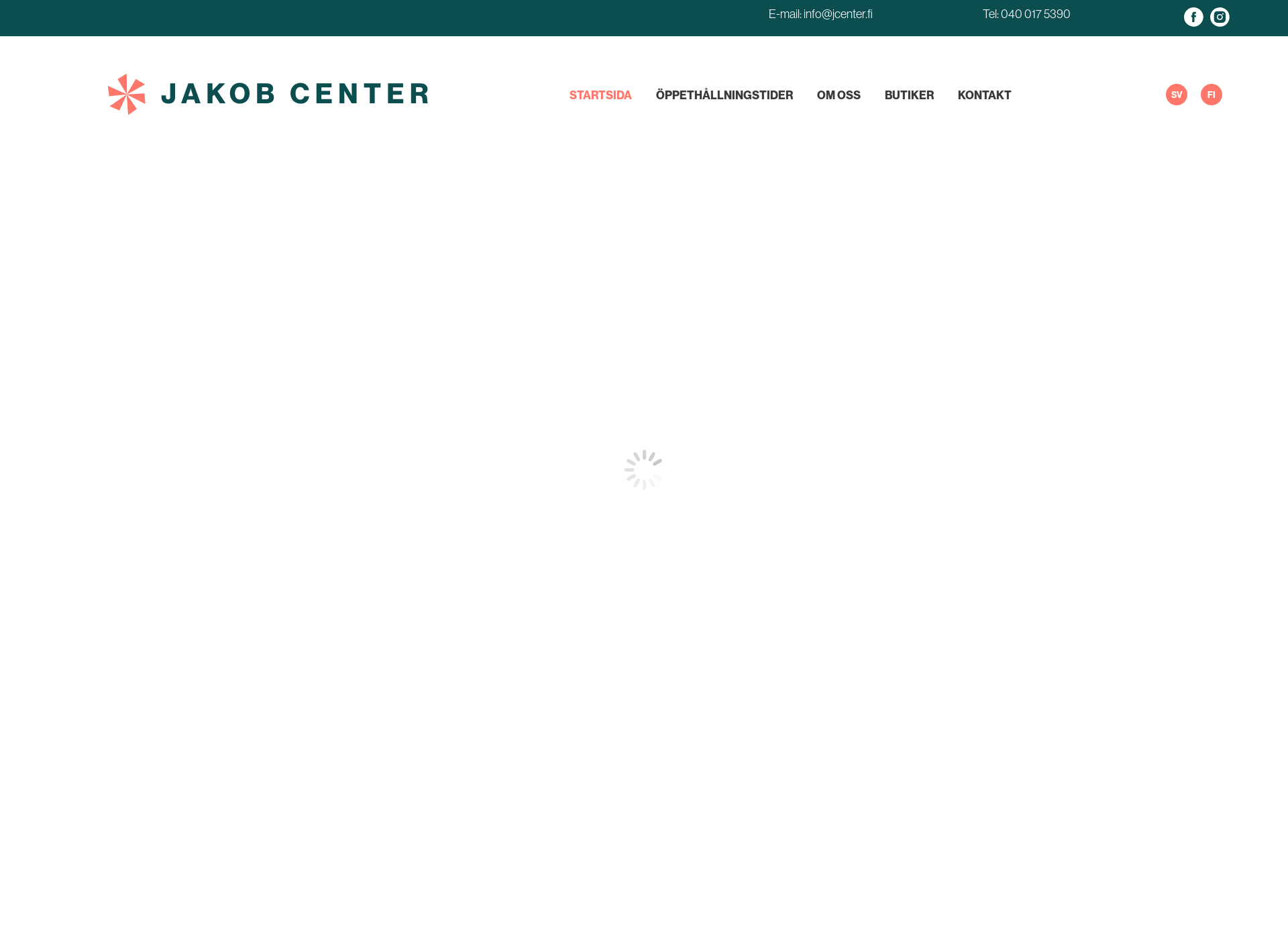 Skärmdump för jakob-center.fi