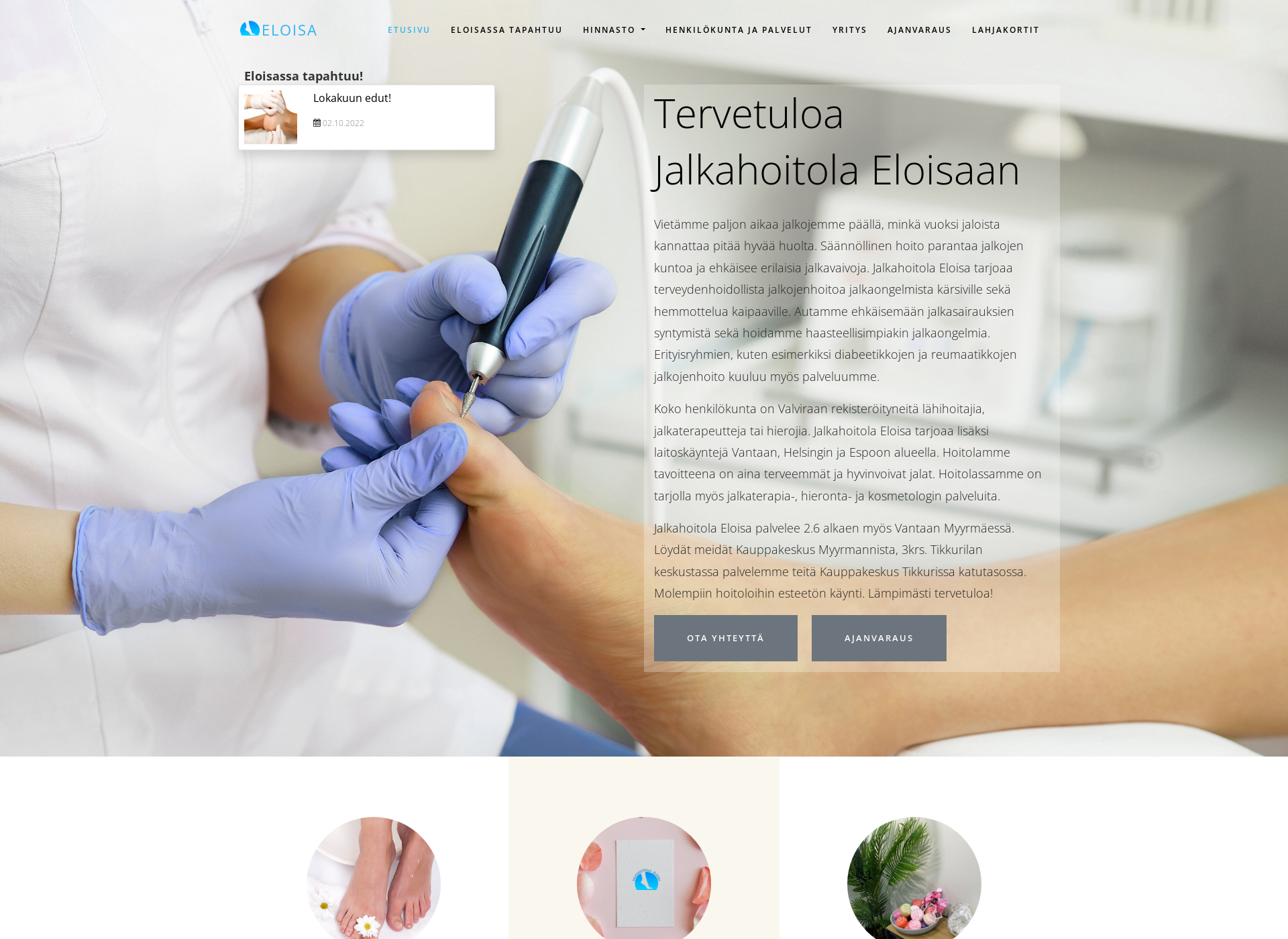Screenshot for jalkahoitolaeloisa.fi