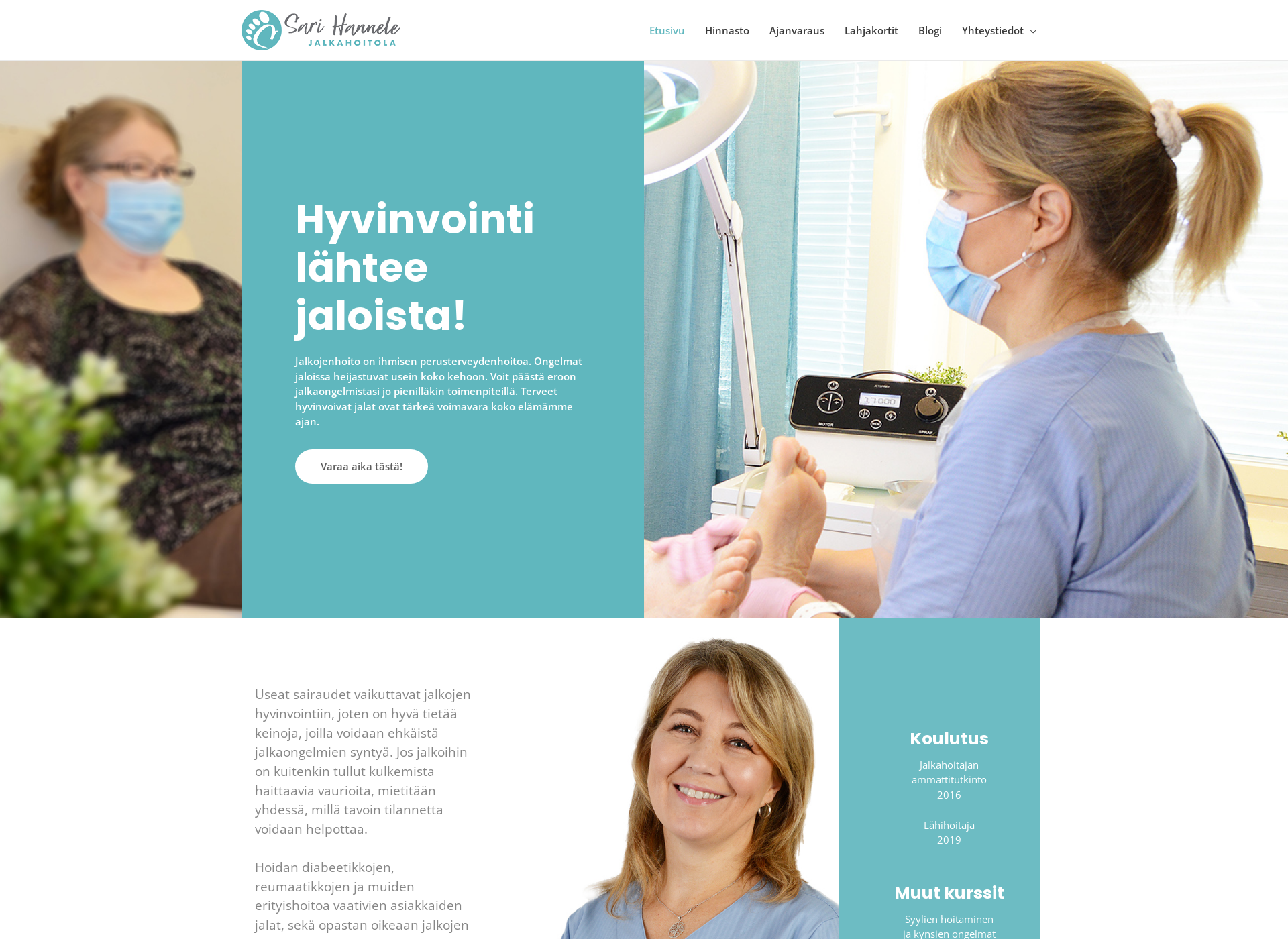 Screenshot for jalkahoitolasarihannele.fi