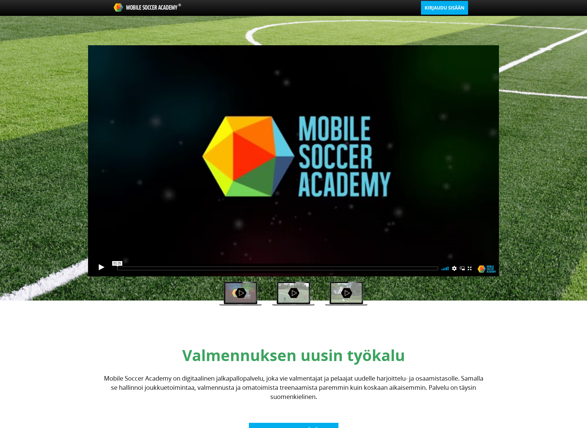 Screenshot for jalkapallovalmennus.fi